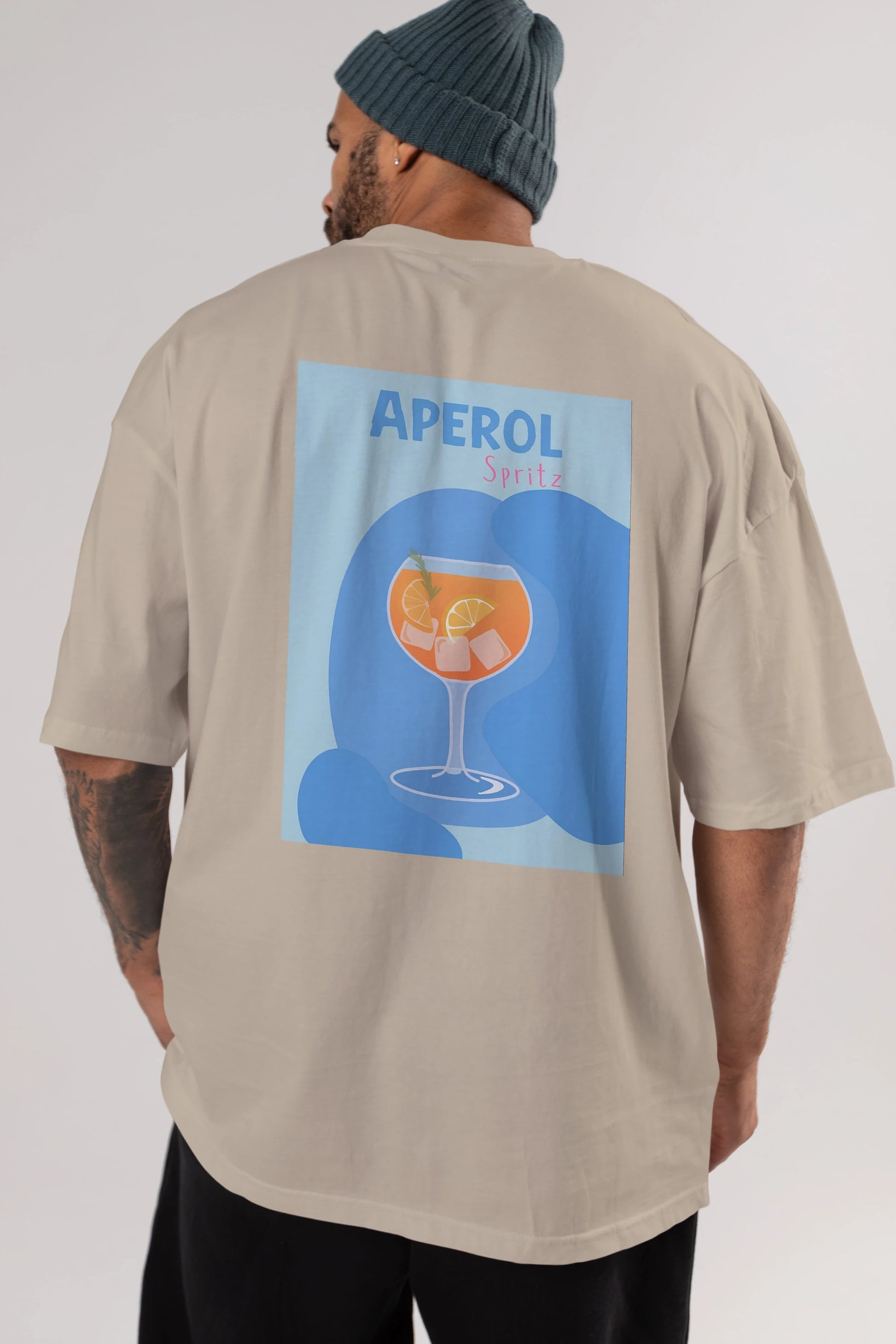 Aperol Spritz 10 Arka Baskılı Oversize t-shirt Erkek Kadın Unisex %100 Pamuk Bisiklet Yaka tişort