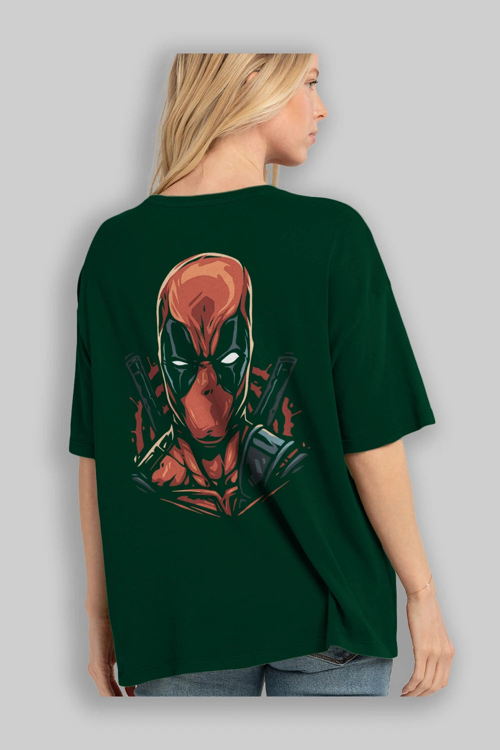 Deadpool (10) Arka Baskılı Oversize t-shirt Erkek Kadın Unisex %100 Pamuk Bisiklet Yaka tişort