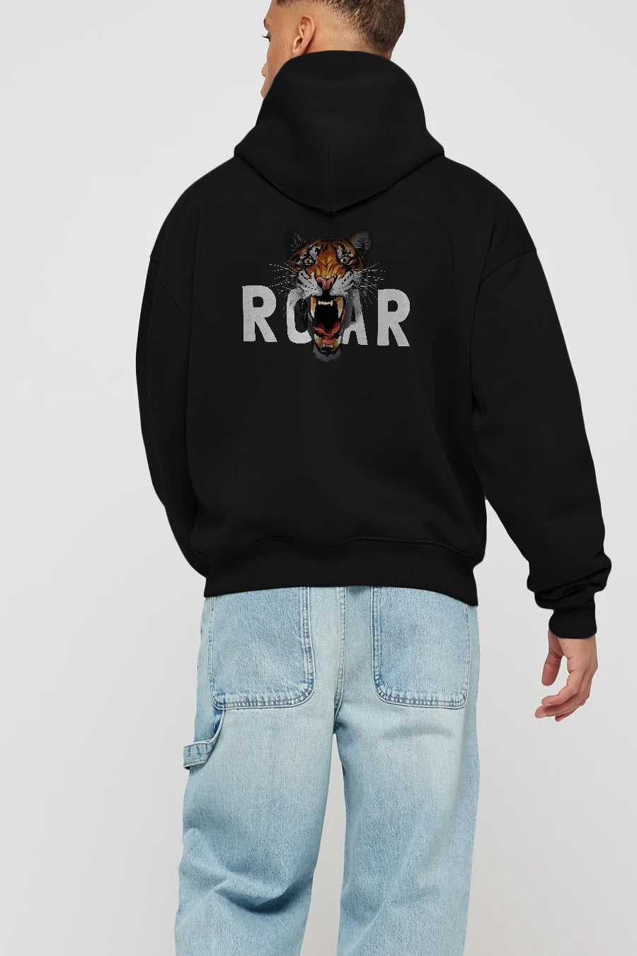 Teddy Bear Roar Arka Baskılı Hoodie Oversize Kapüşonlu Sweatshirt Erkek Kadın Unisex
