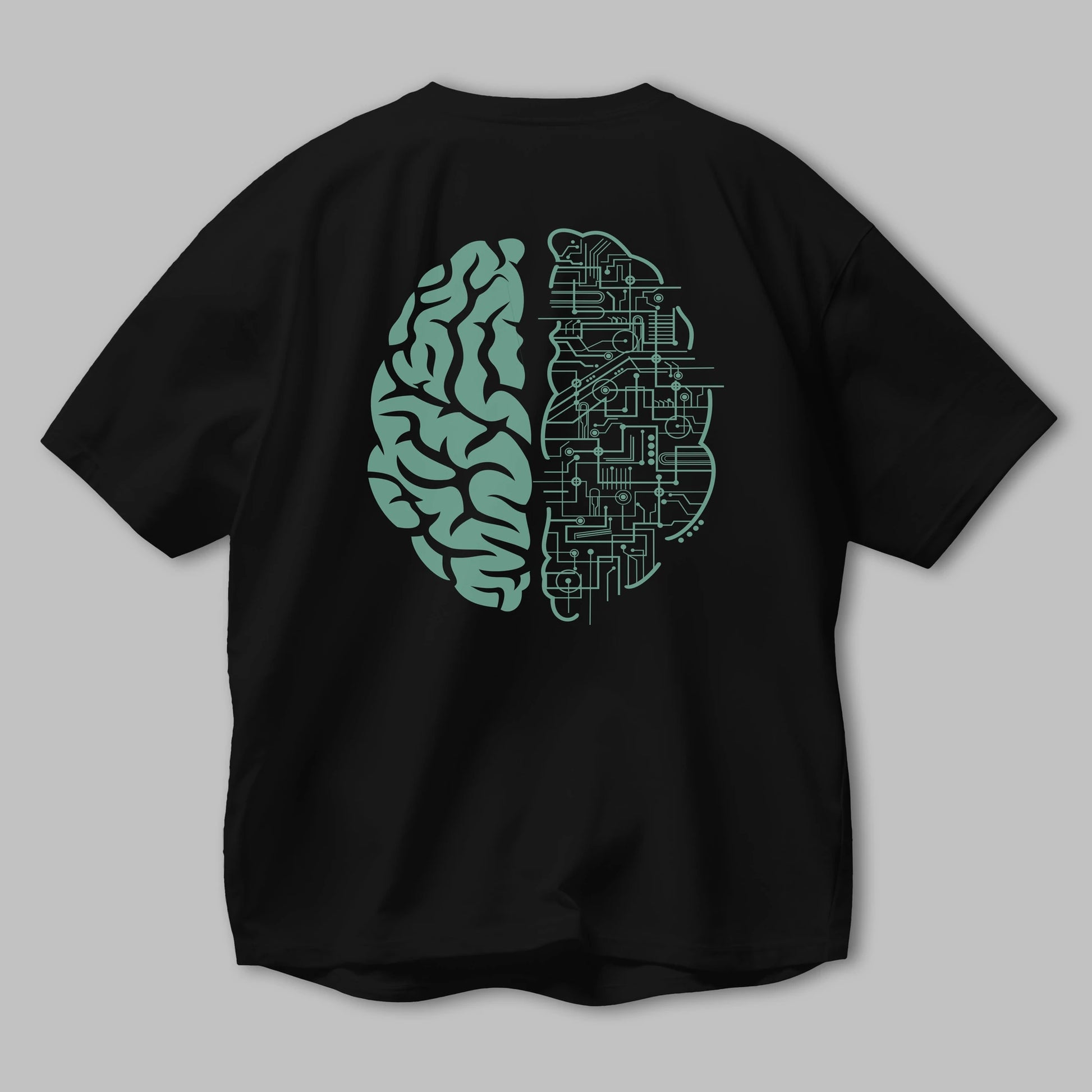 Electric Brain Arka Baskılı Oversize t-shirt %100 pamuk Erkek Kadın Unisex