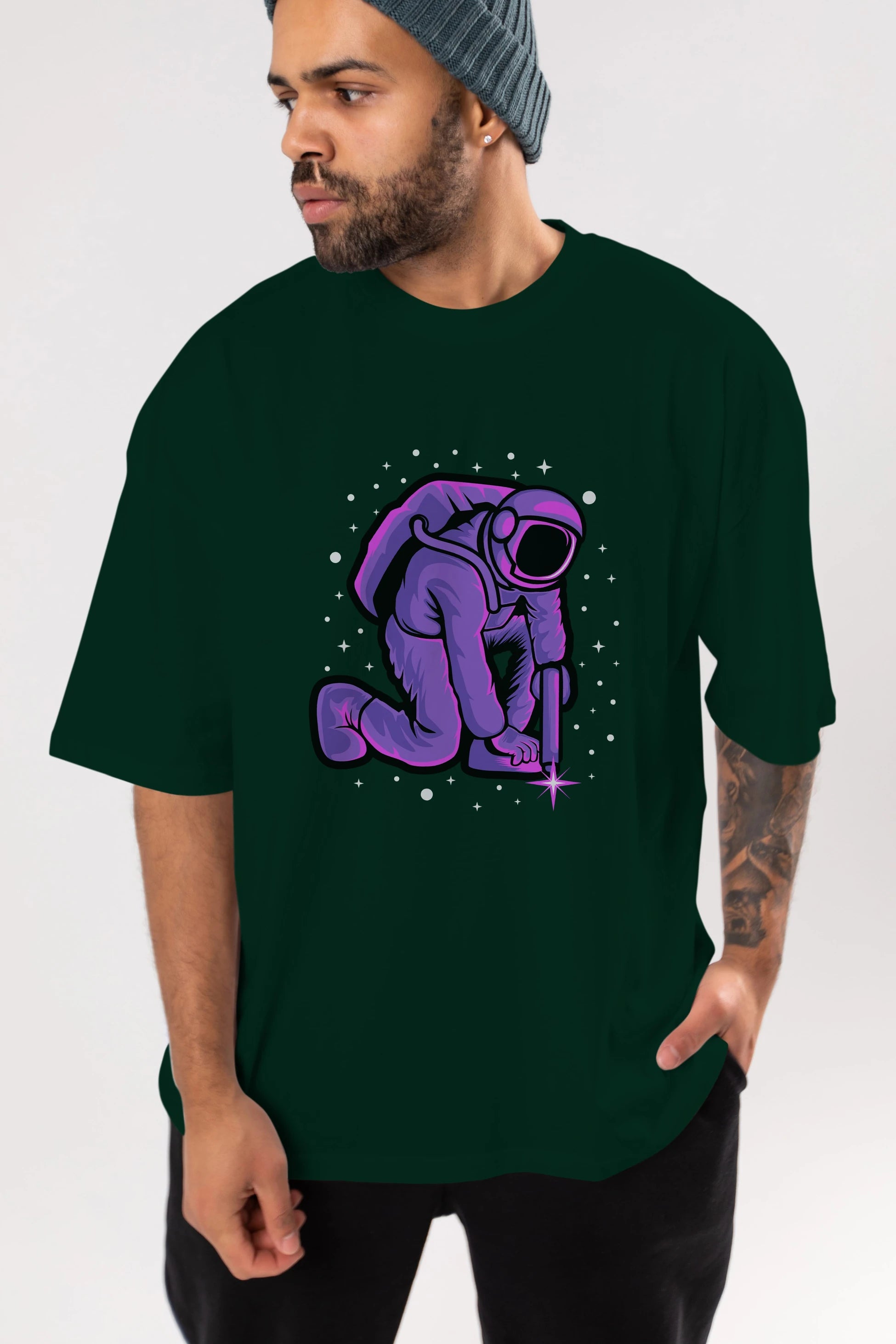 Welding in Space Ön Baskılı Oversize t-shirt Erkek Kadın Unisex