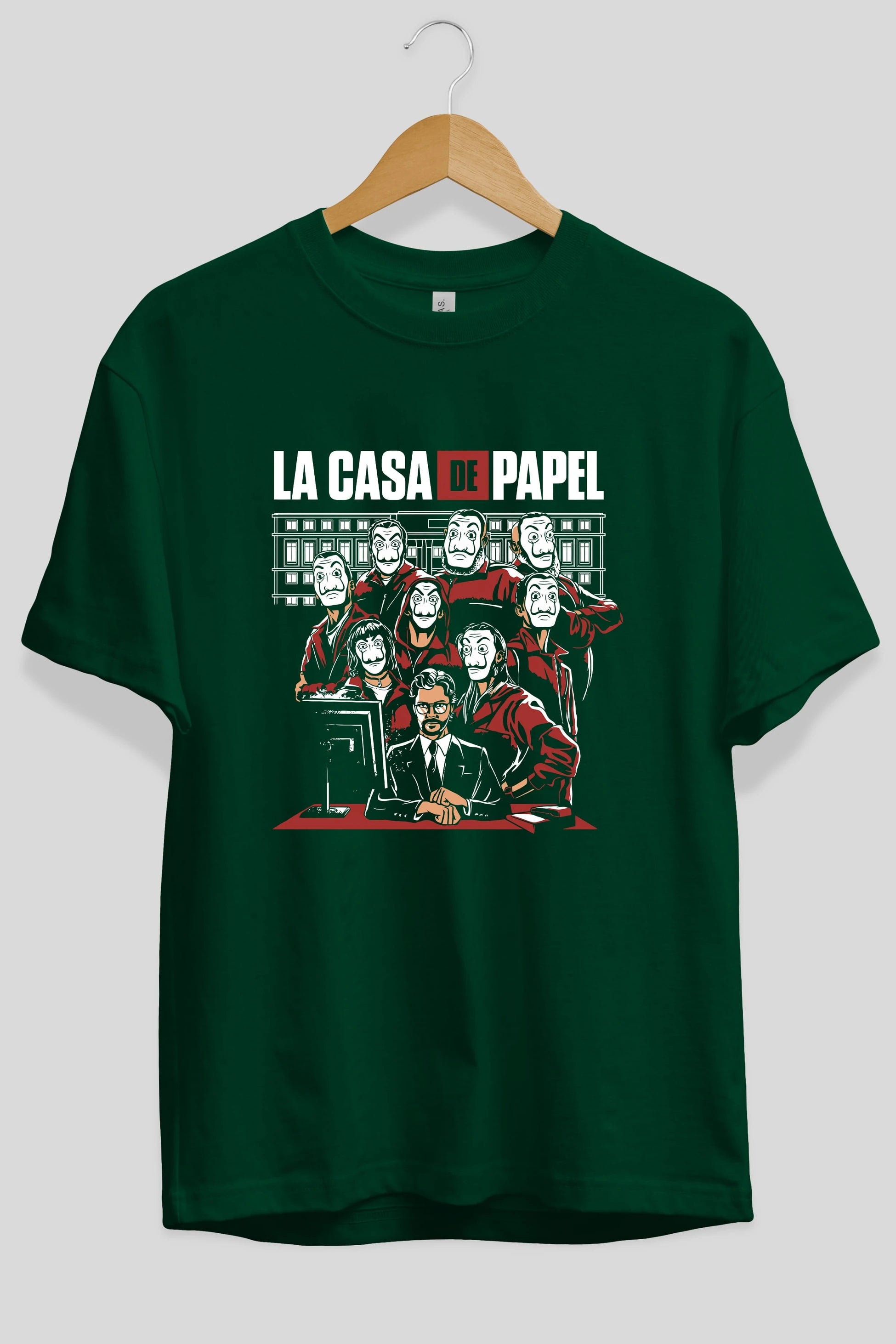 La Casa De Papel (5) Ön Baskılı Oversize t-shirt Erkek Kadın Unisex %100 Pamuk Bisiklet Yaka tişort