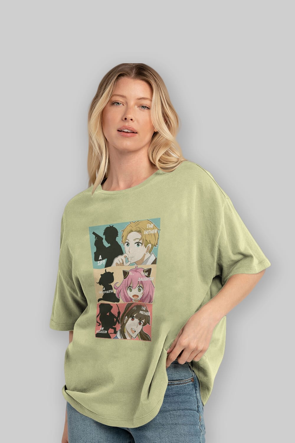 SPY X FAMILY Anime Ön Baskılı Oversize t-shirt %100 pamuk Erkek Kadın Unisex