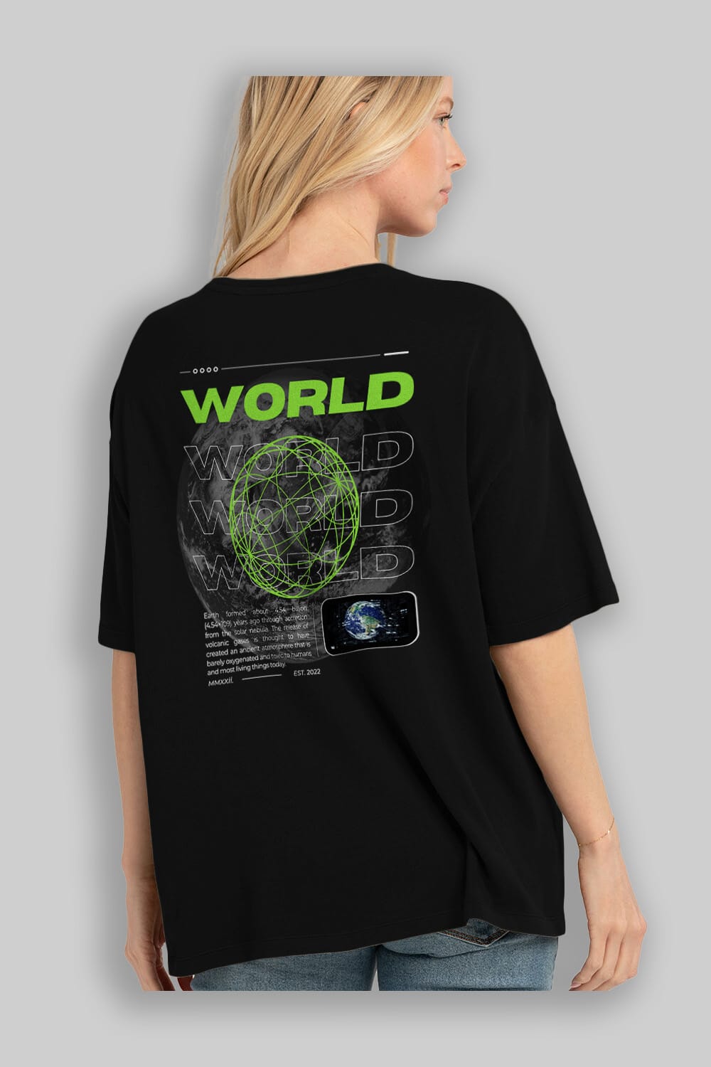 World Streetwear Arka Baskılı Oversize t-shirt Erkek Kadın Unisex