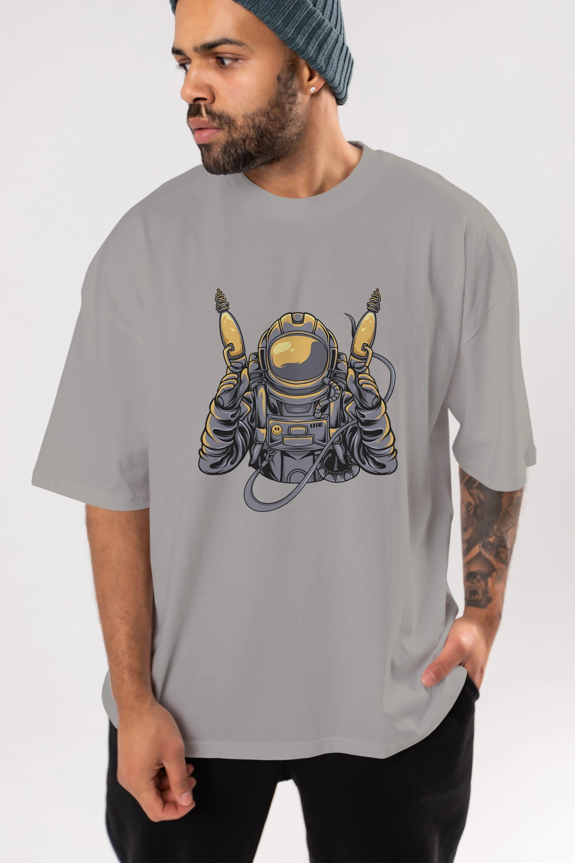 Alien Hunter Ön Baskılı Oversize t-shirt Erkek Kadın Unisex