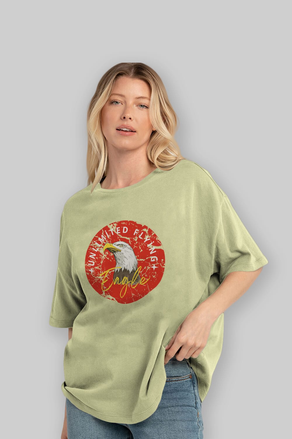 Unlimited Flying Yazılı Ön Baskılı Oversize t-shirt Erkek Kadın Unisex