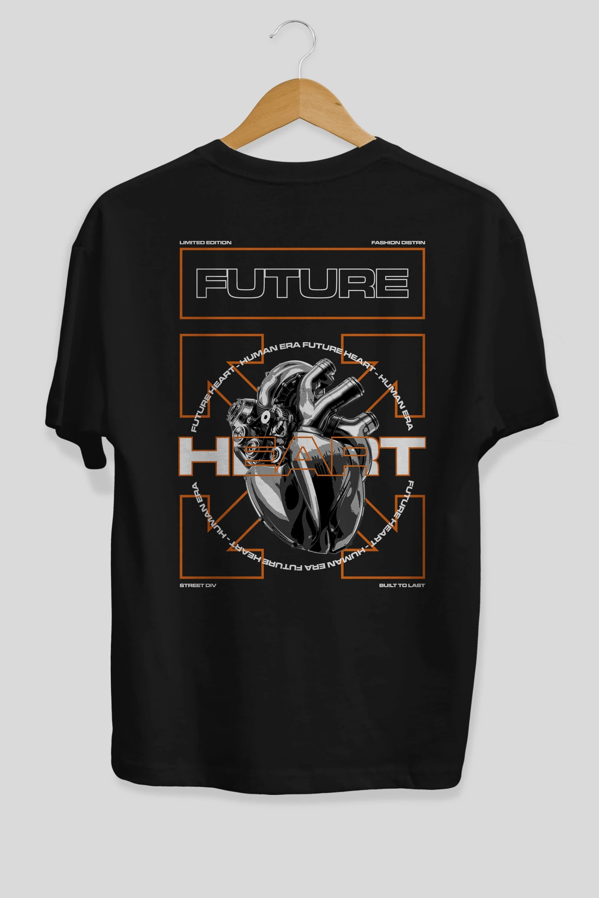 Future Heart Arka Baskılı Oversize t-shirt Erkek Kadın Unisex