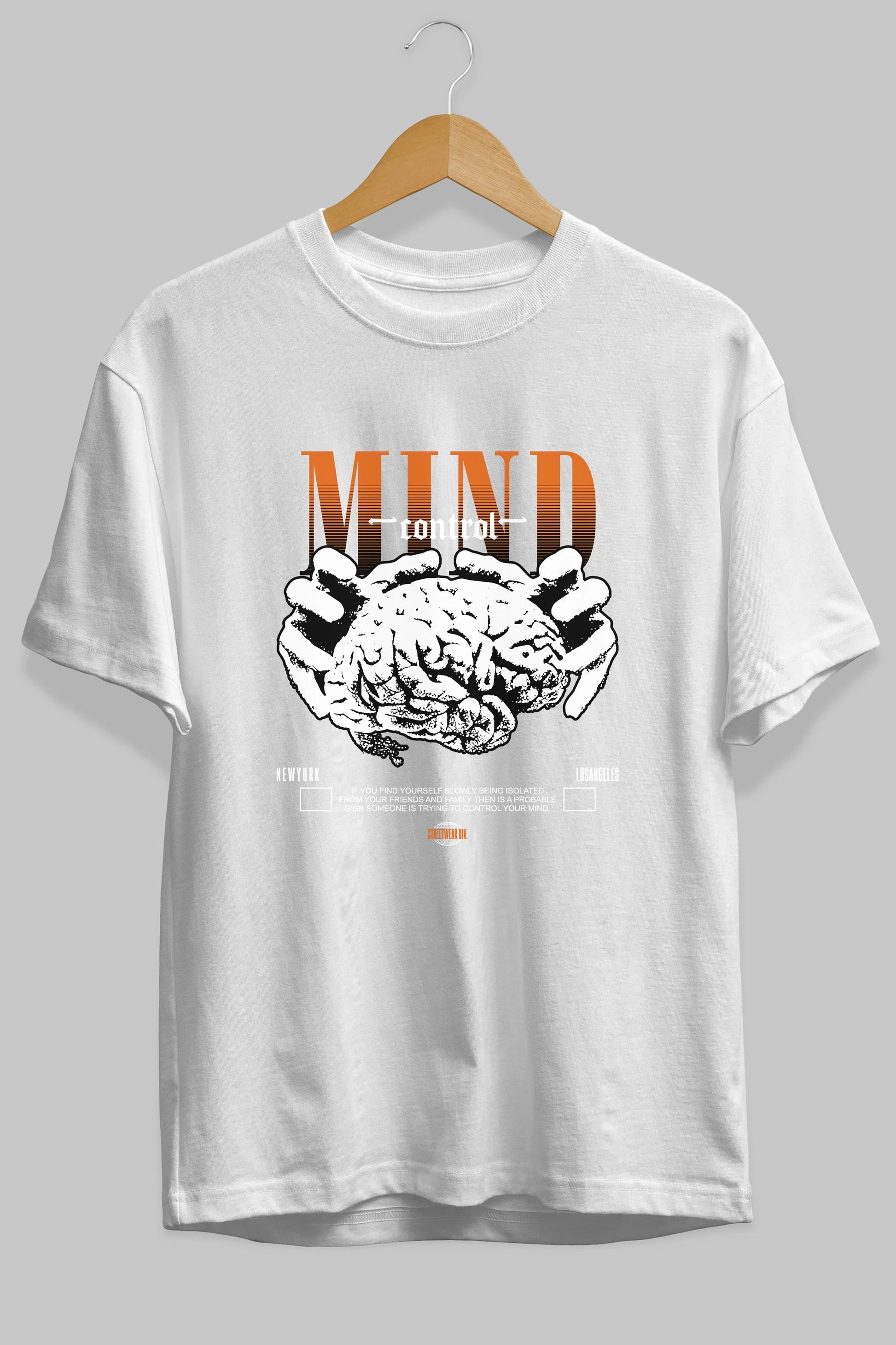 Mind Control Ön Baskılı Oversize t-shirt Erkek Kadın Unisex