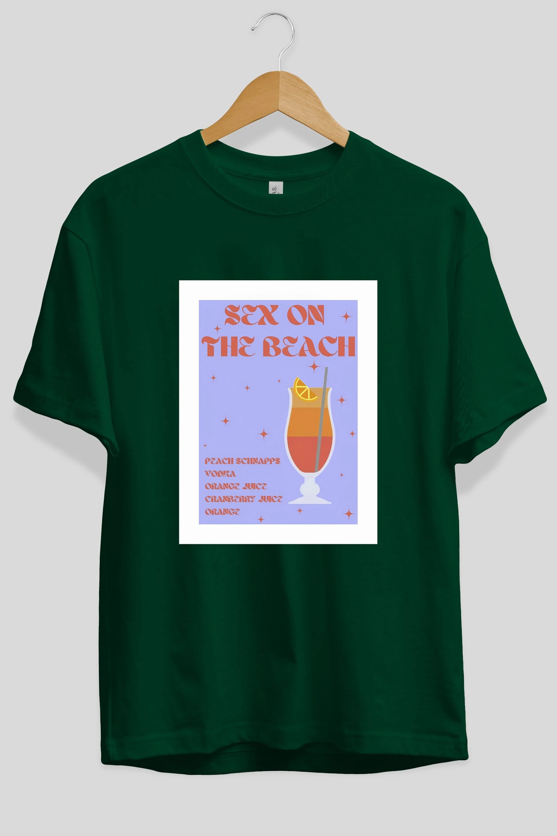 Sex On The Beach Ön Baskılı Oversize t-shirt Erkek Kadın Unisex %100 Pamuk Bisiklet Yaka tişort