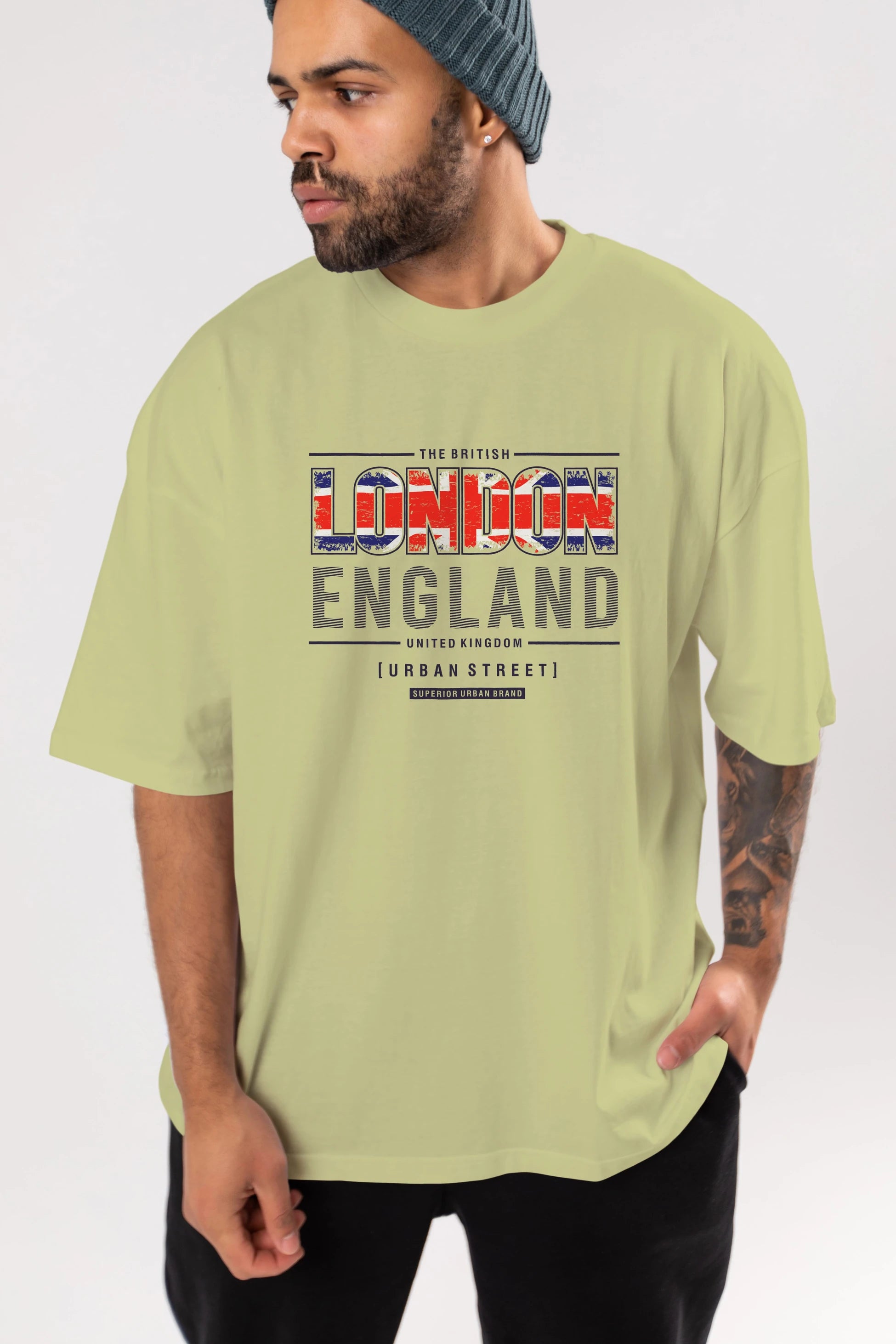 London England Ön Baskılı Oversize t-shirt Erkek Kadın Unisex