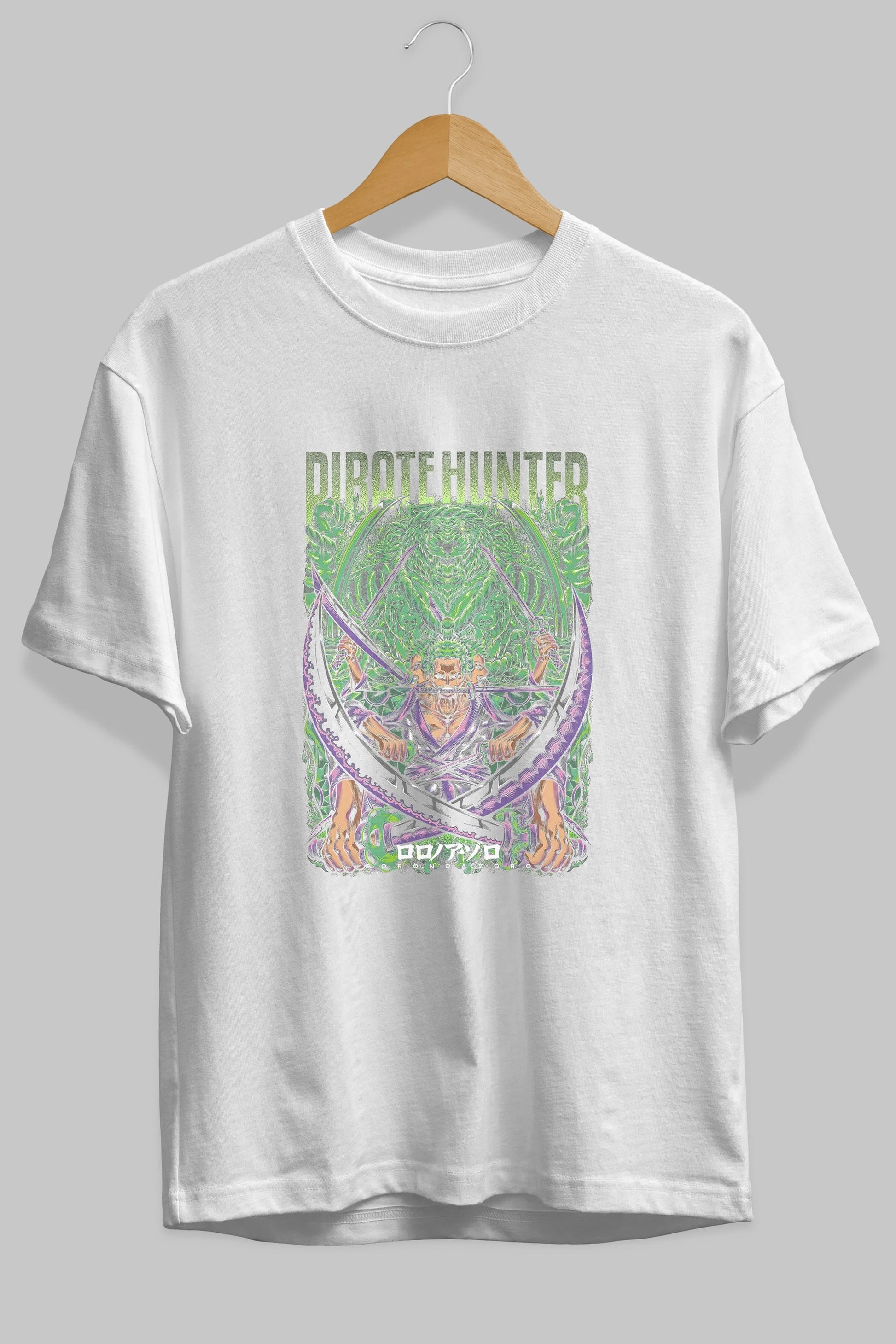 RORONOA ZORO 3 Anime Ön Baskılı Oversize t-shirt %100 pamuk Erkek Kadın Unisex
