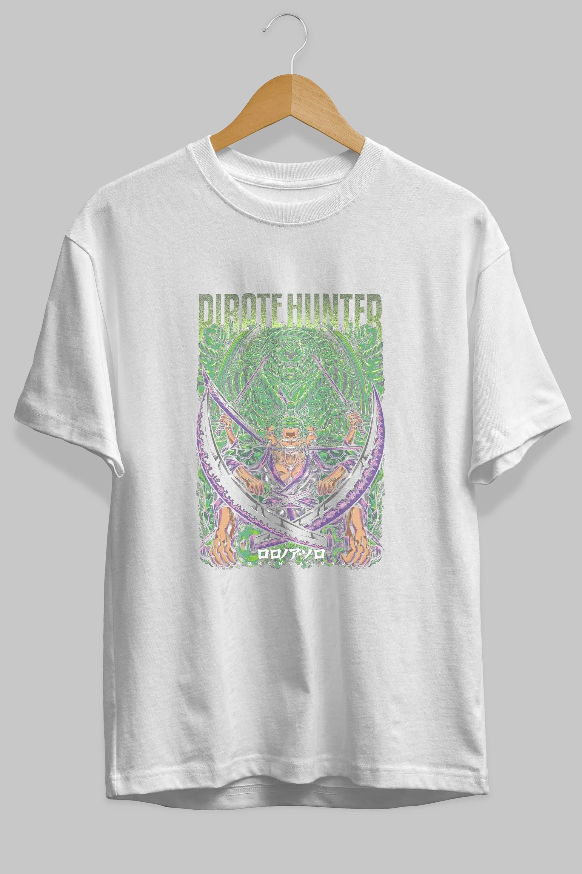 RORONOA ZORO 3 Anime Ön Baskılı Oversize t-shirt %100 pamuk Erkek Kadın Unisex