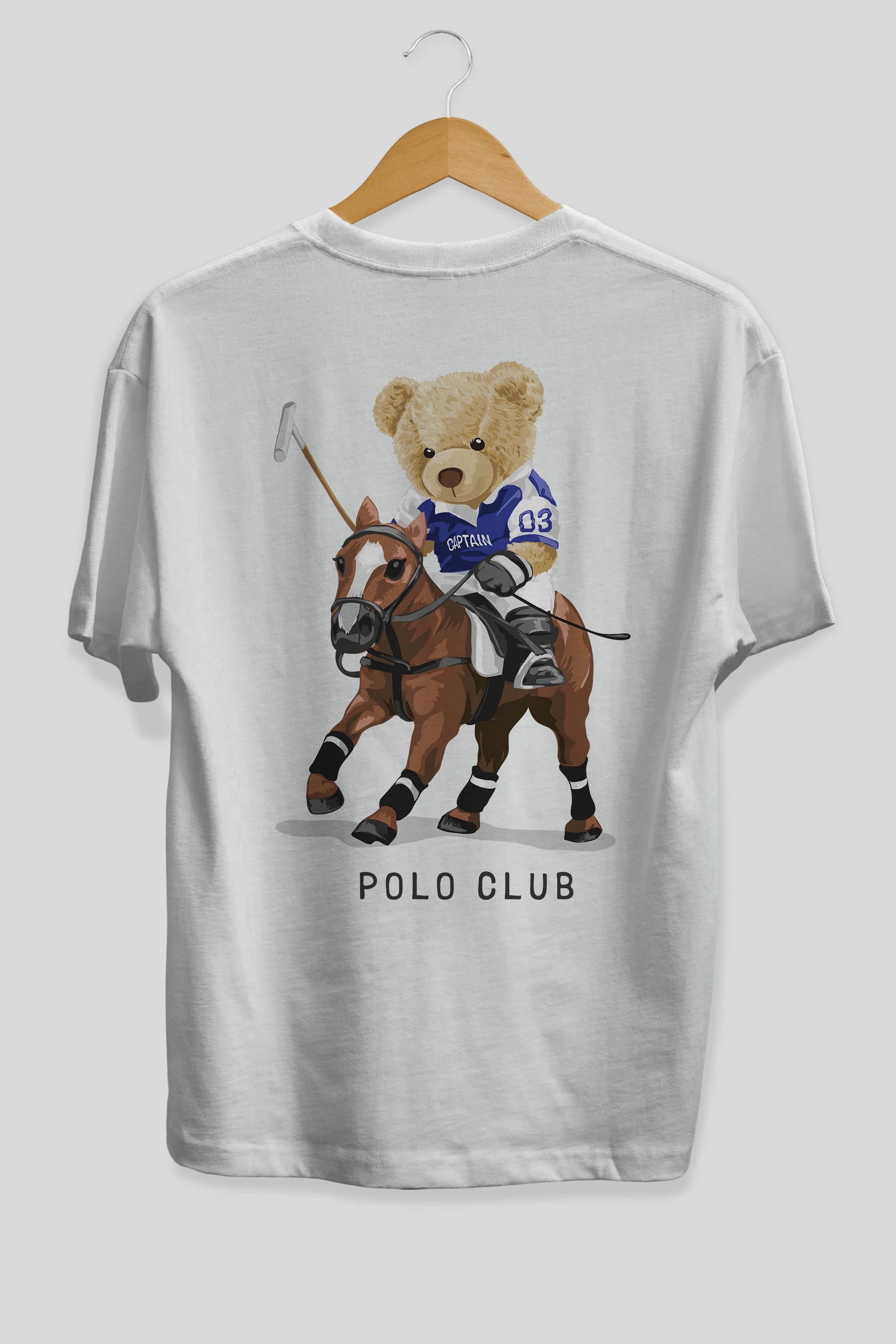 Teddy Bear Polo Club Arka Baskılı Oversize t-shirt Erkek Kadın Unisex %100 Pamuk