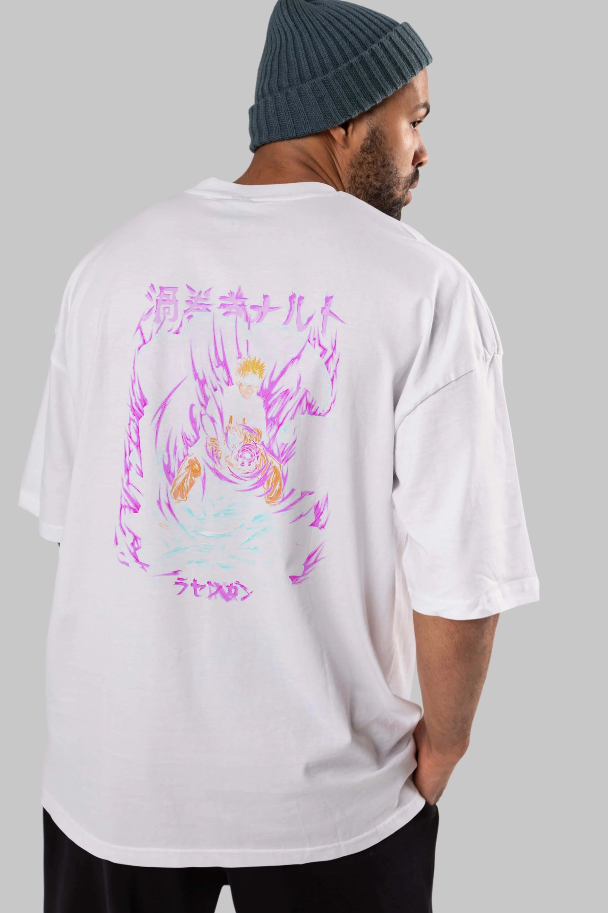 NARUTO Anime Arka Baskılı Oversize t-shirt Erkek Kadın Unisex