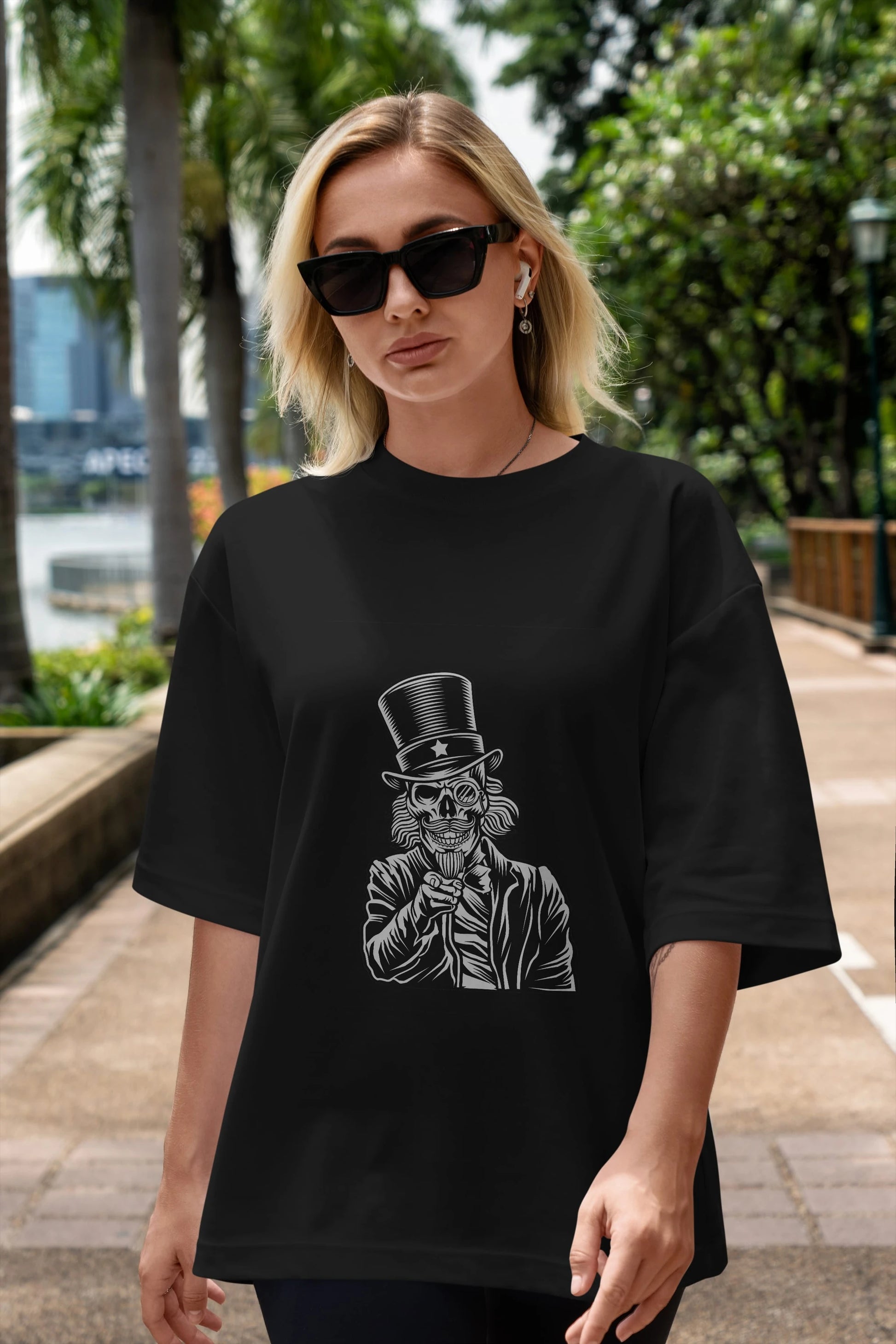 I Want You Skull Ön Baskılı Oversize t-shirt Erkek Kadın Unisex %100 Pamuk tişort