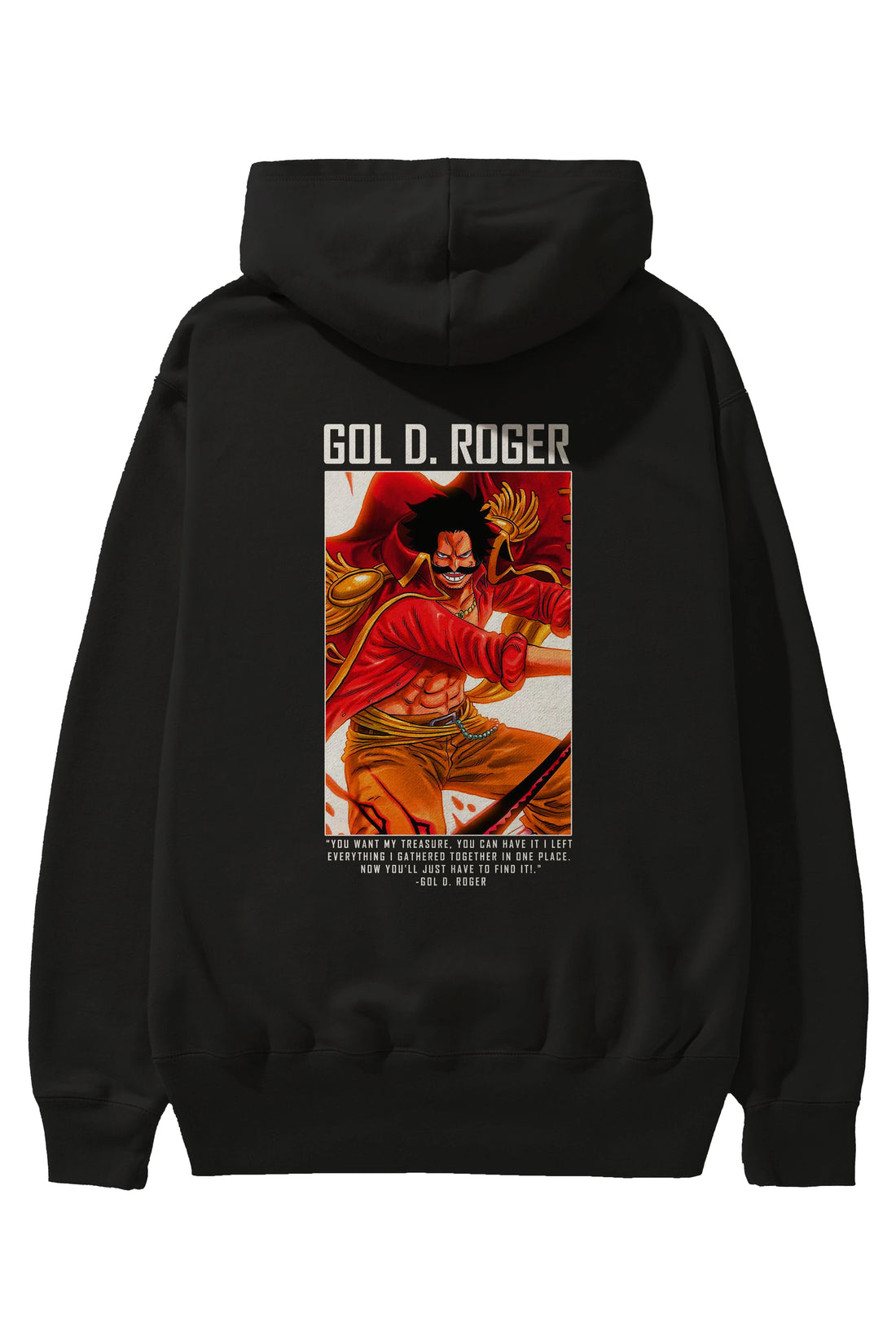 Gol D. Roger Anime Arka Baskılı Hoodie Oversize Kapüşonlu Sweatshirt Erkek Kadın Unisex