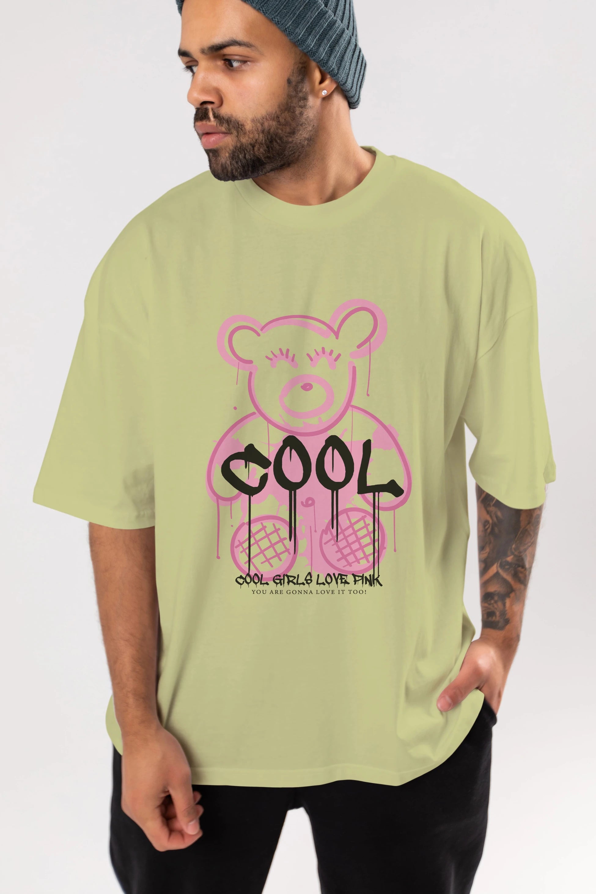 Cool Bear Ön Baskılı Oversize t-shirt Erkek Kadın Unisex