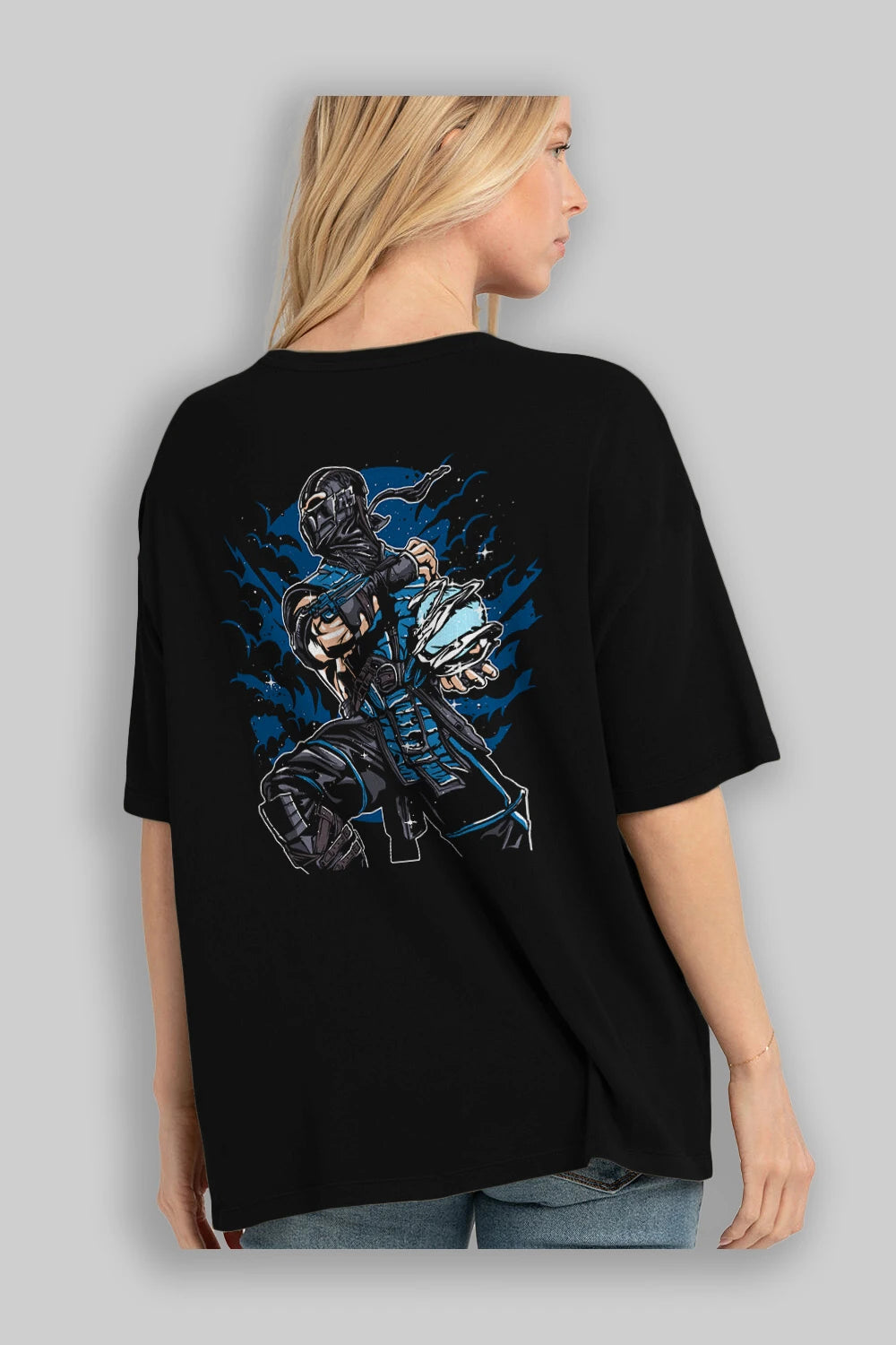 Sub Zero Arka Baskılı Oversize t-shirt Erkek Kadın Unisex %100 Pamuk