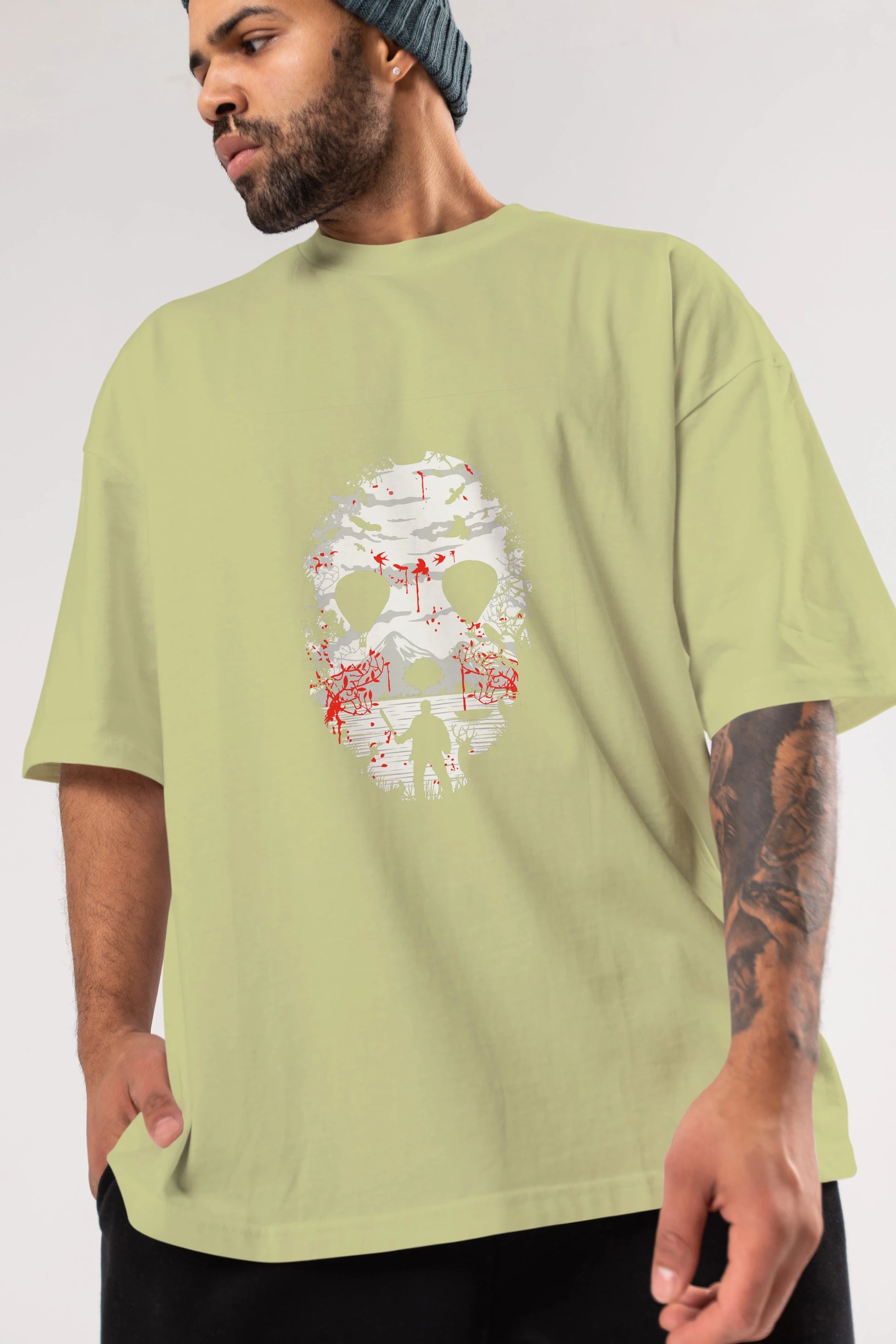 Crystal Lake Ön Baskılı Oversize t-shirt %100 pamuk Erkek Kadın Unisex
