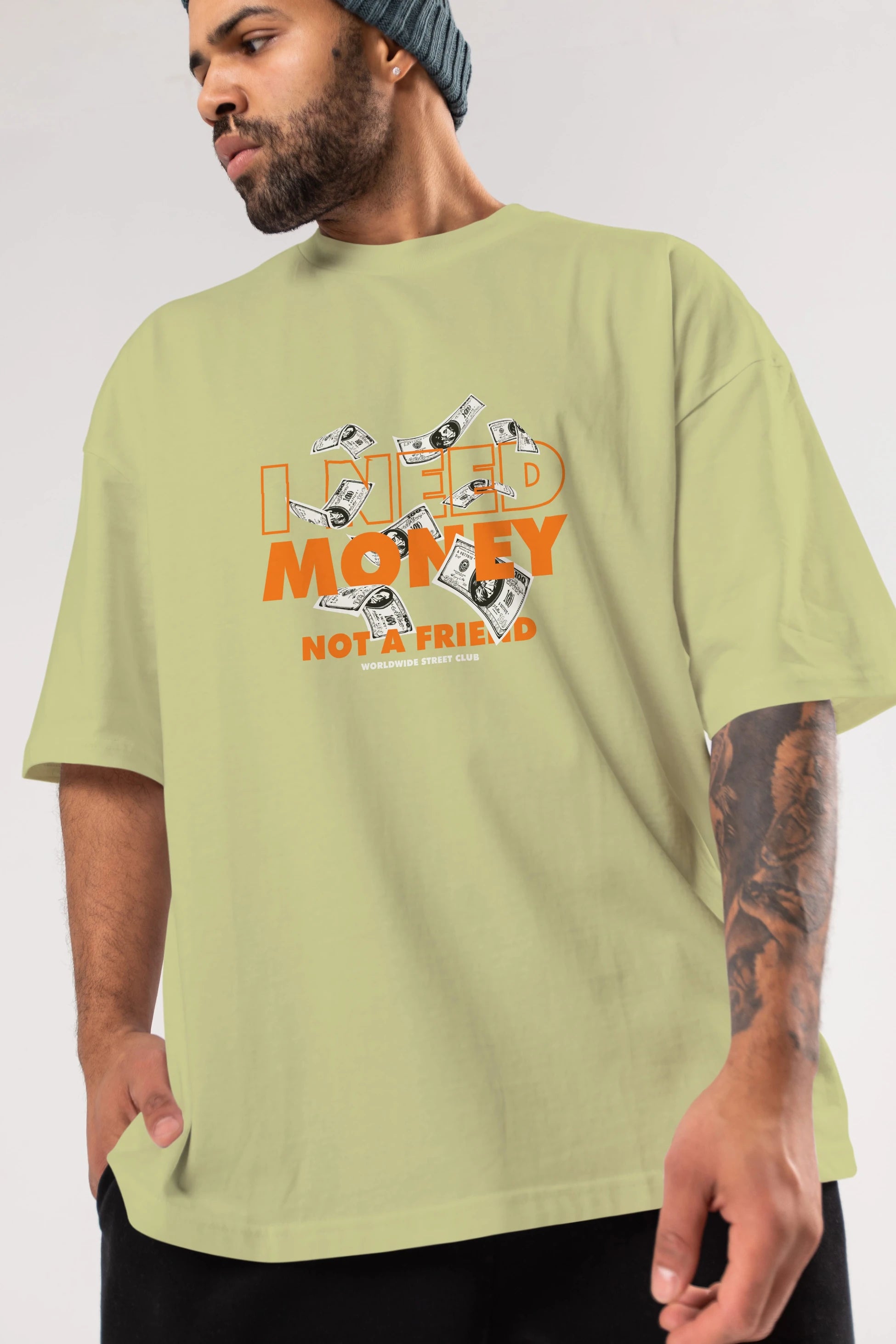 I Need Money Ön Baskılı Oversize t-shirt Erkek Kadın Unisex