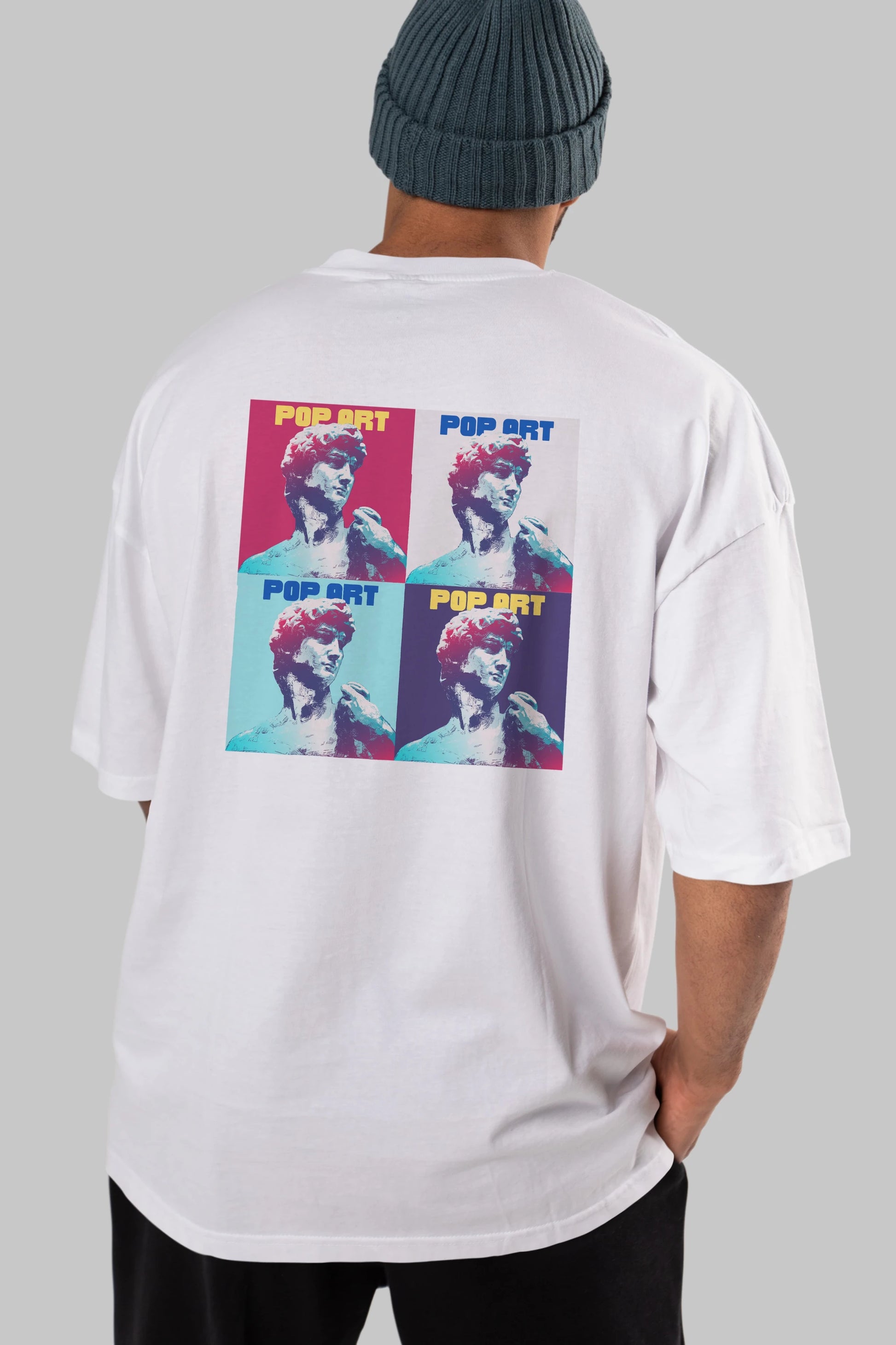 Creative Pop Art Arka Baskılı Oversize t-shirt Erkek Kadın Unisex