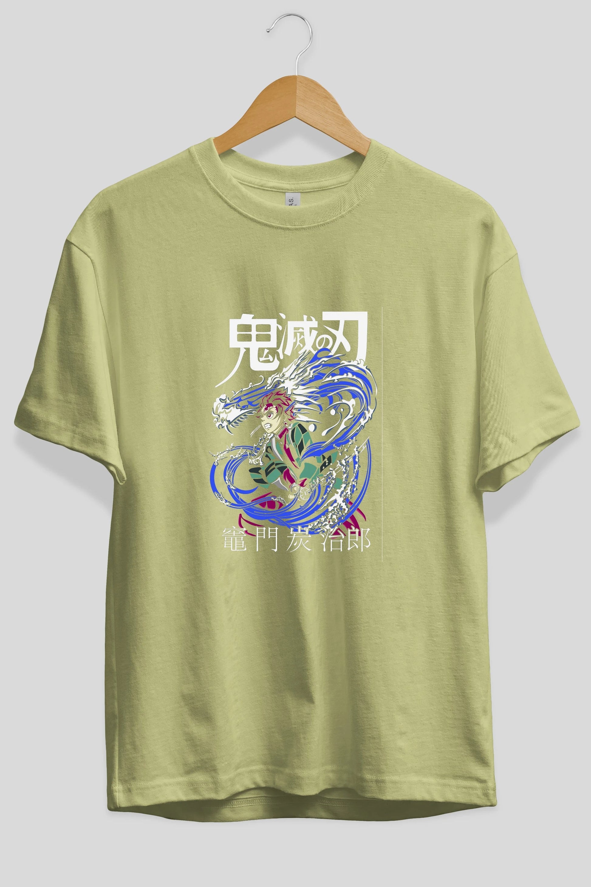 TANJIRO KAMADO 2 Anime Ön Baskılı Oversize t-shirt %100 pamuk Erkek Kadın Unisex