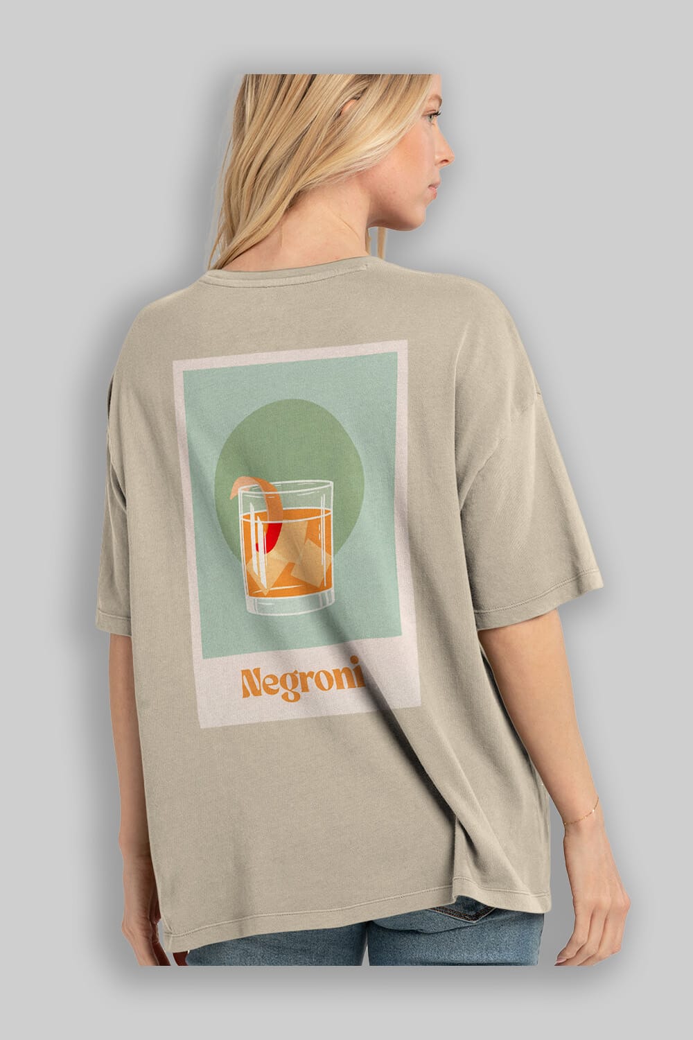 Negroni 5 Arka Baskılı Oversize t-shirt Erkek Kadın Unisex %100 Pamuk Bisiklet Yaka tişort
