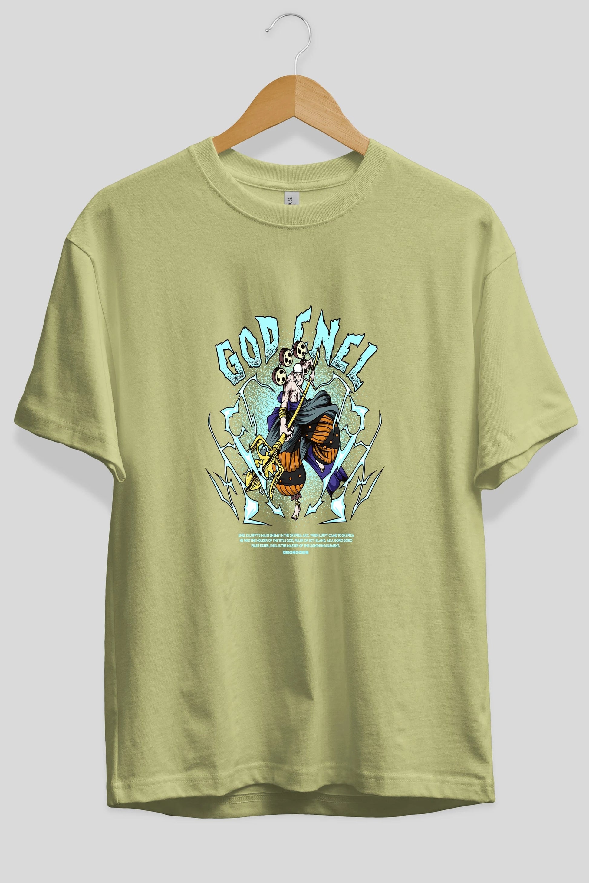 Eneru Anime Ön Baskılı Oversize t-shirt %100 pamuk Erkek Kadın Unisex