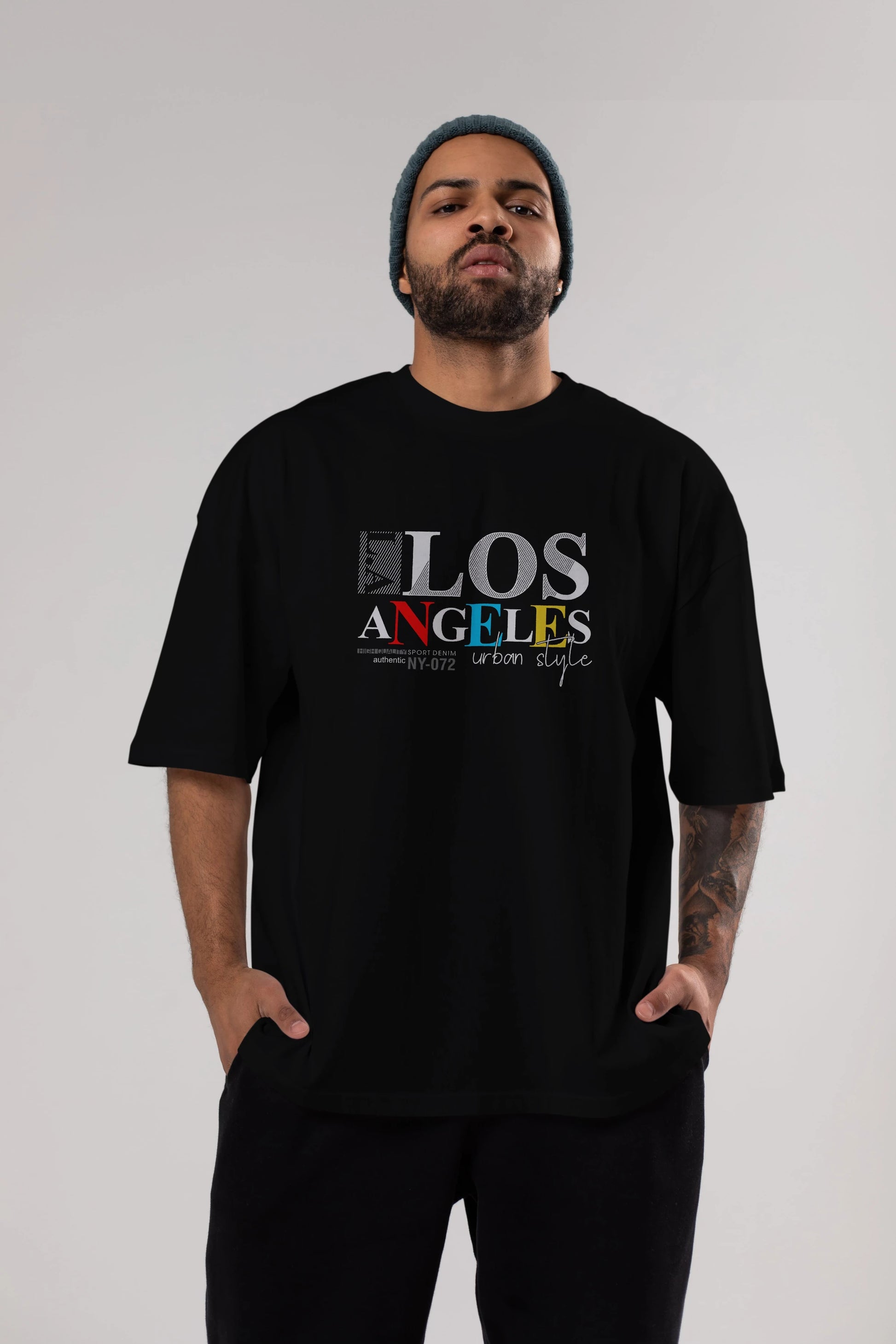 Los Angeles Style Ön Baskılı Oversize t-shirt Erkek Kadın Unisex