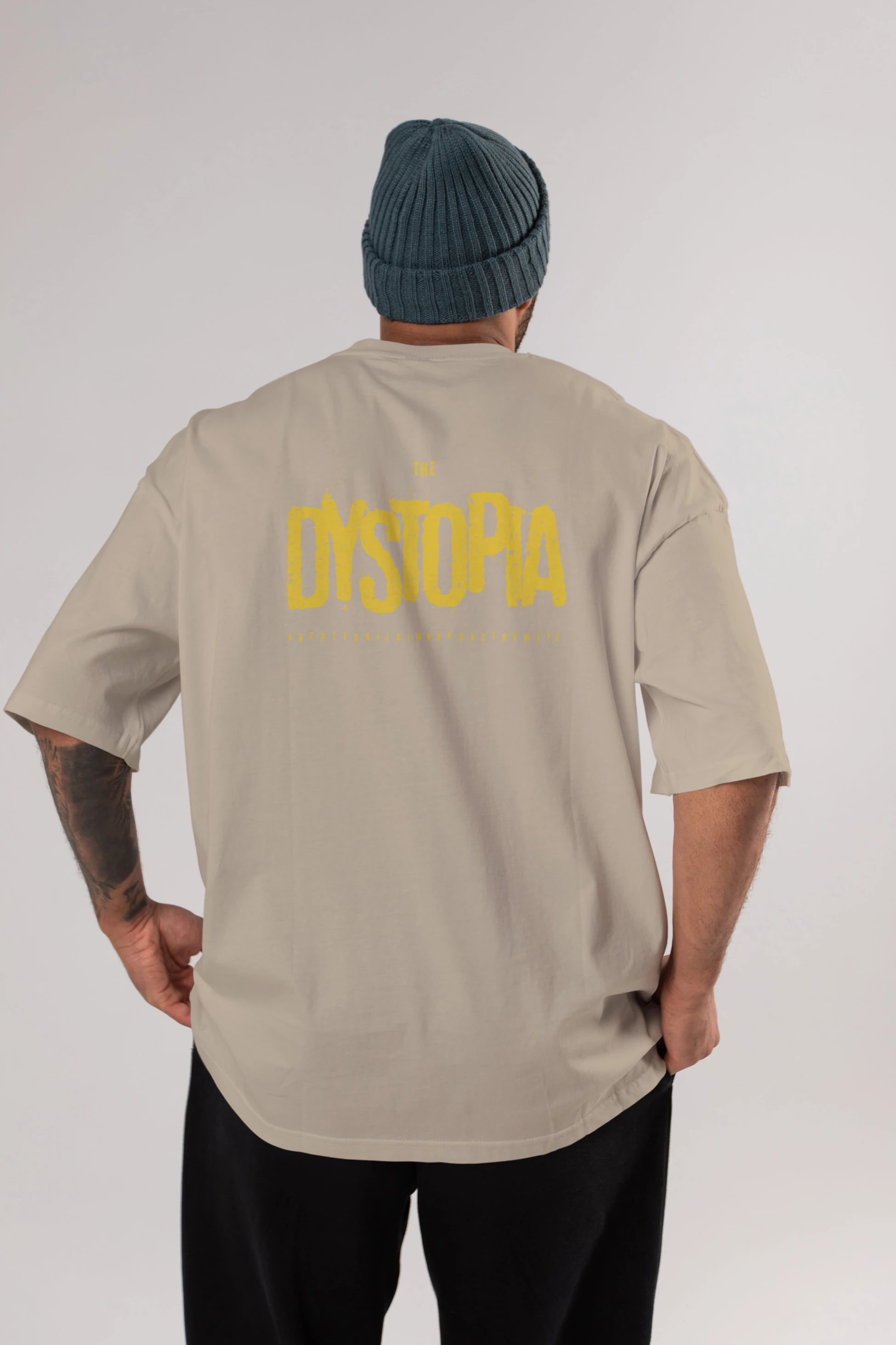 The Dystopia Arka Baskılı Oversize t-shirt Erkek Kadın Unisex