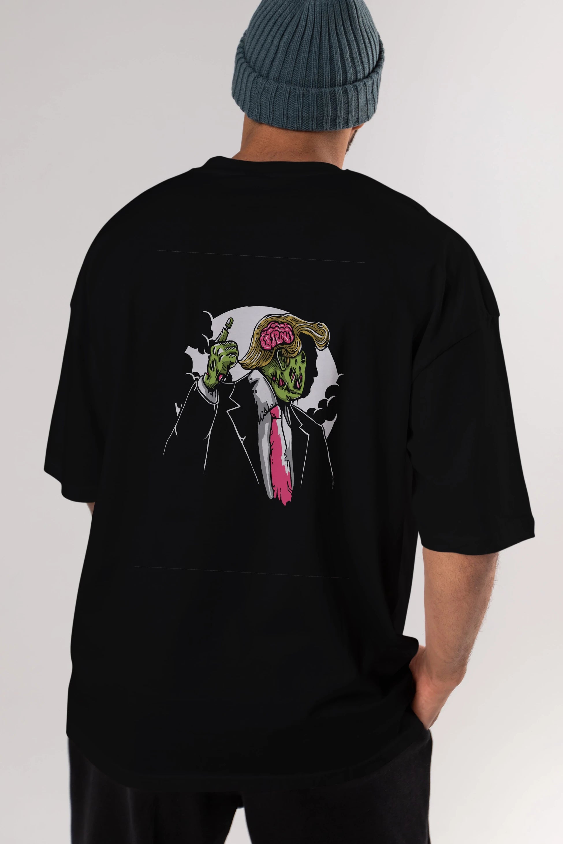 Make Zombie Great Again Arka Baskılı Oversize t-shirt Erkek Kadın Unisex %100 Pamuk