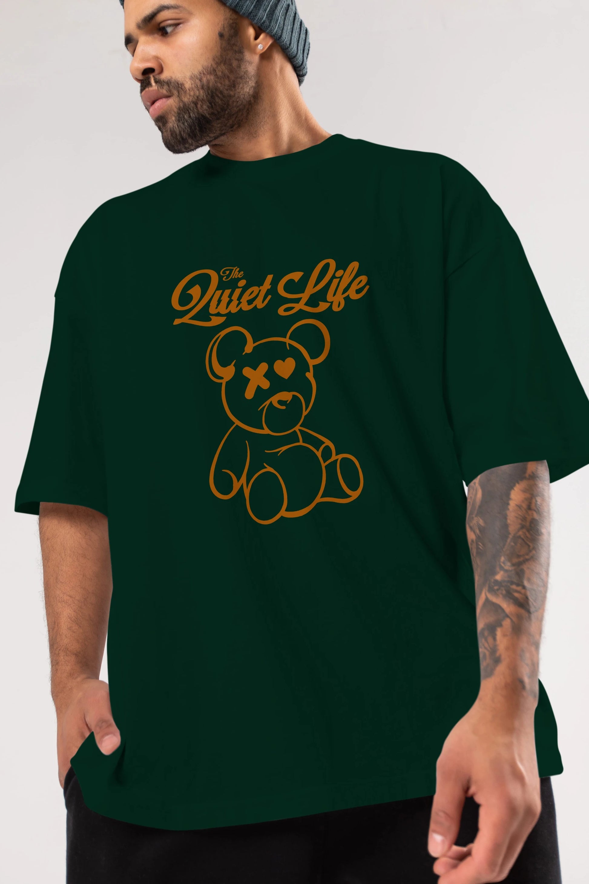 The Life Bear Ön Baskılı Oversize t-shirt Erkek Kadın Unisex