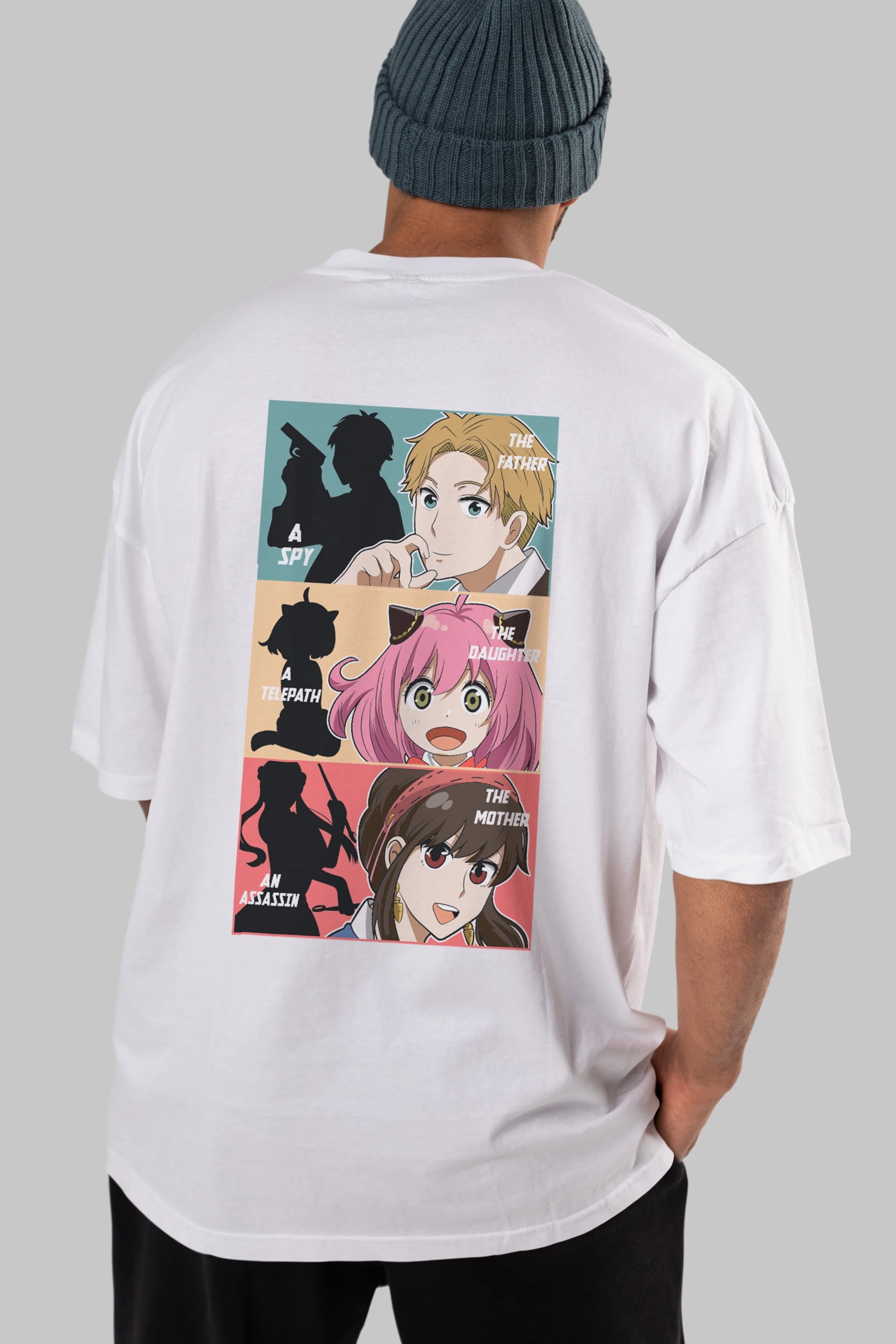 SPY X FAMILY Anime Arka Baskılı Oversize t-shirt Erkek Kadın Unisex