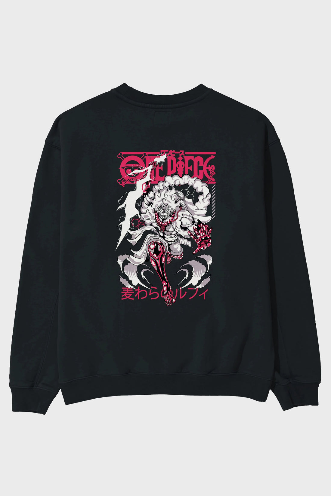 MONKEY D. LUFF-ONE PIECE 1 Anime Arka Baskılı Oversize Sweatshirt Erkek Kadın Unisex