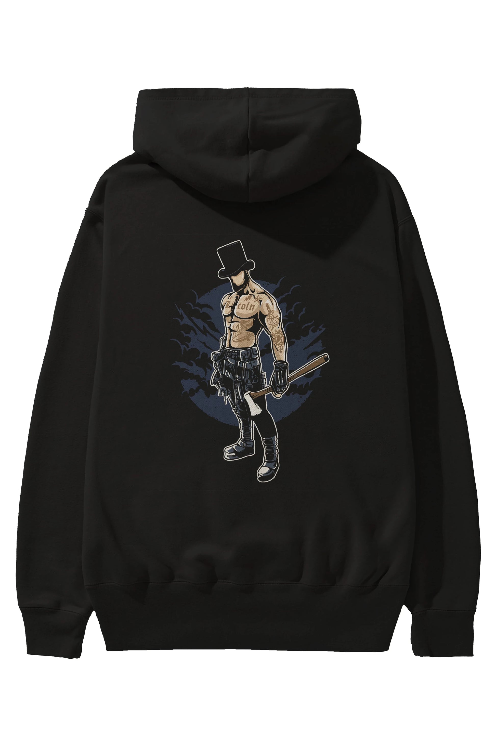 Lincoln Arka Baskılı Hoodie Oversize Kapüşonlu Sweatshirt Erkek Kadın Unisex