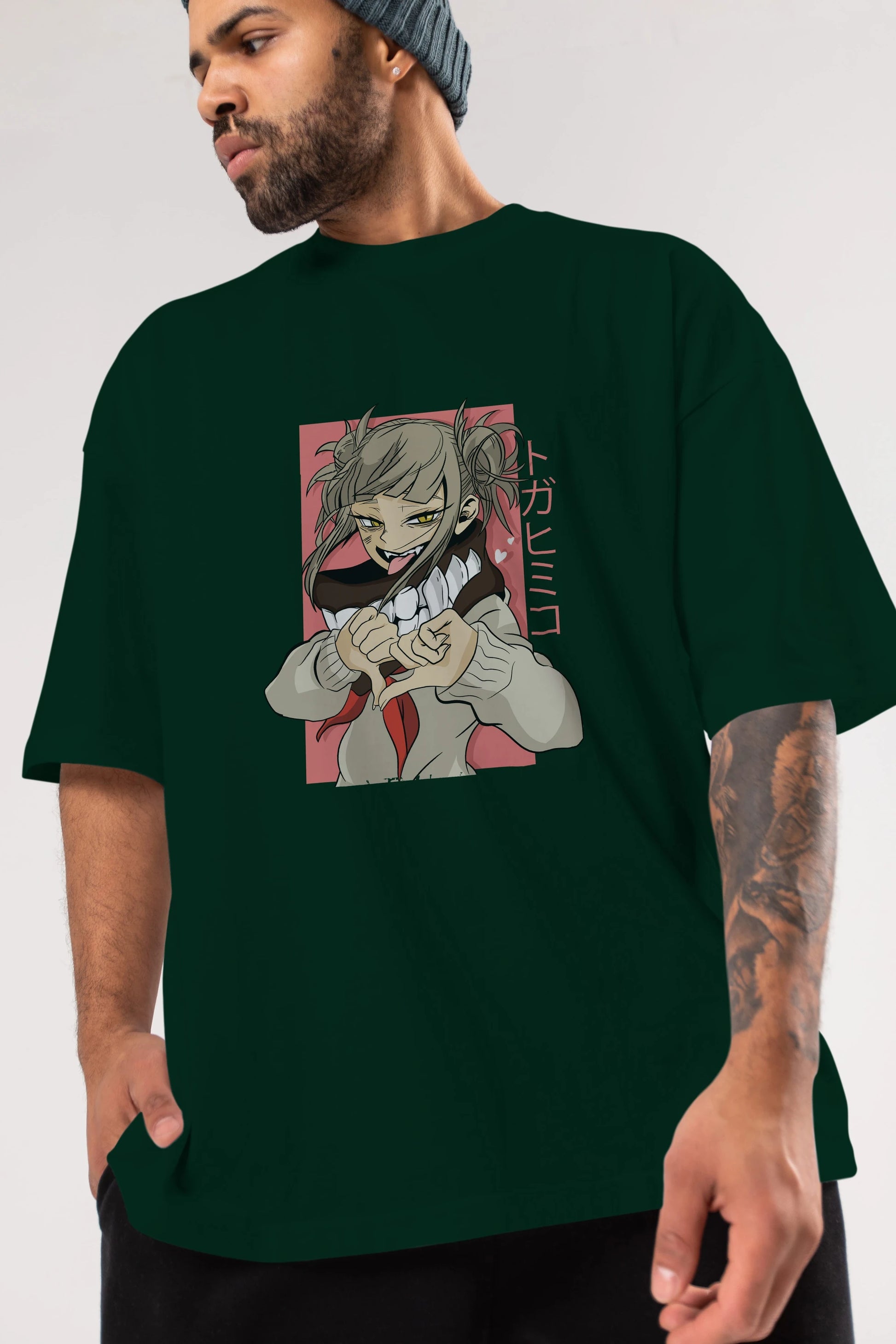 Himiko Toga Anime Ön Baskılı Oversize t-shirt %100 pamuk Erkek Kadın Unisex