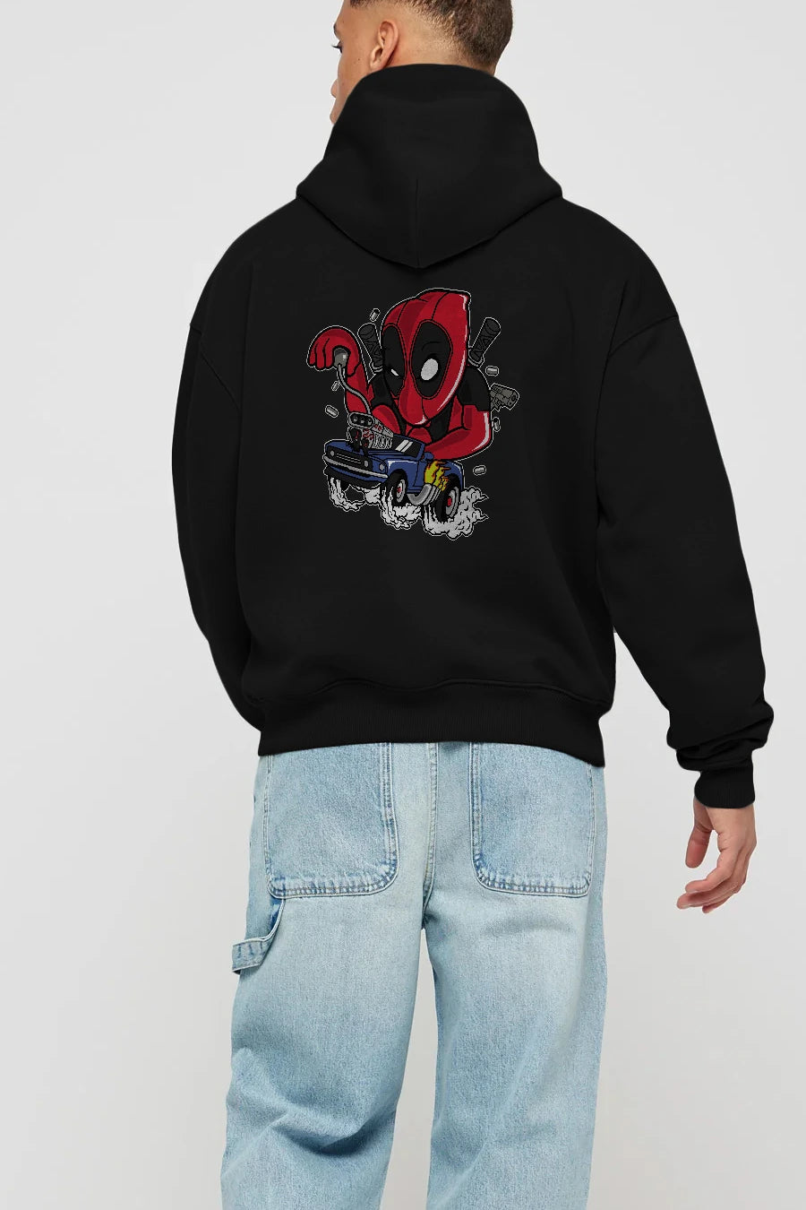 Deadpool (21) Arka Baskılı Hoodie Oversize Kapüşonlu Sweatshirt Erkek Kadın Unisex