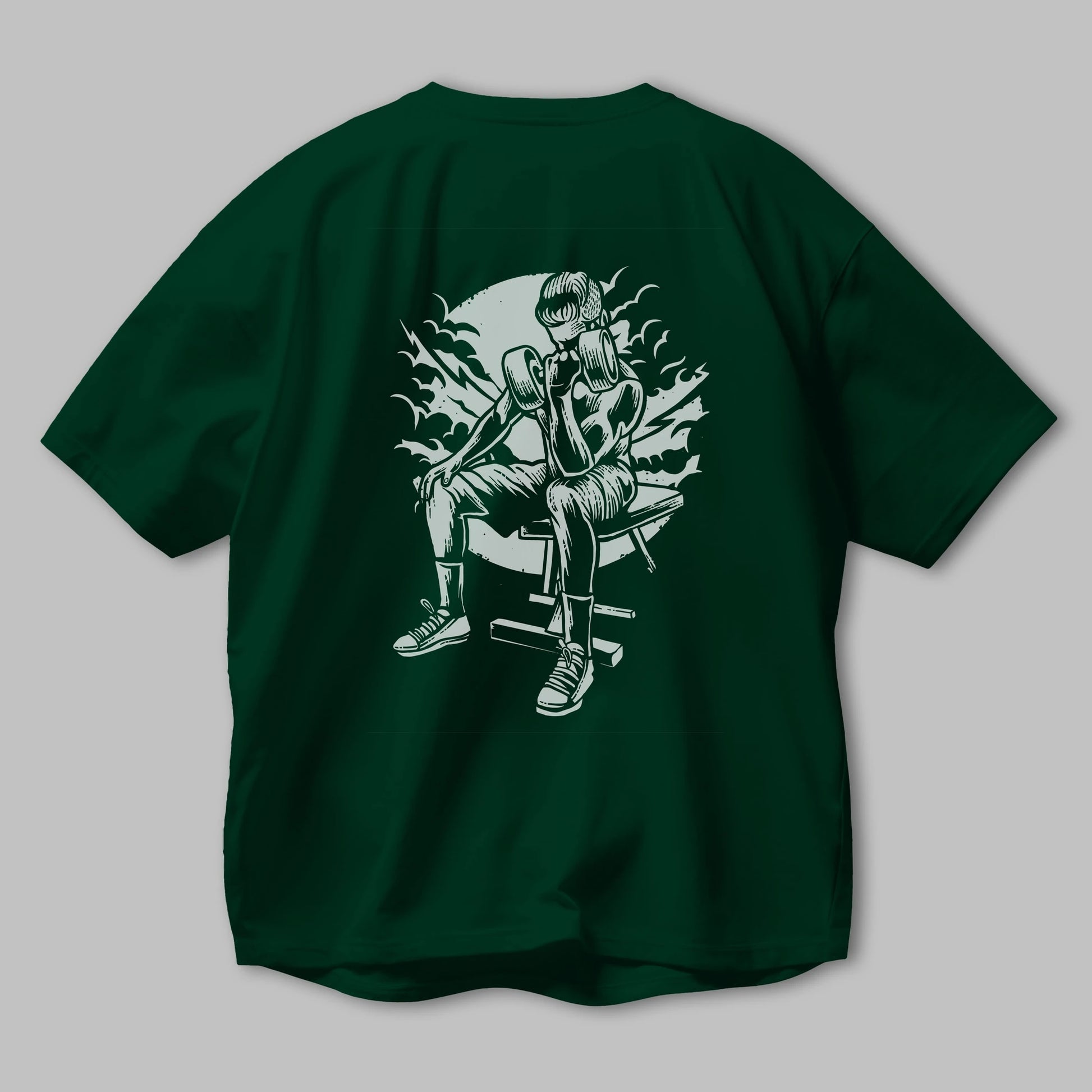 No Pain No Gain Arka Baskılı Oversize t-shirt Erkek Kadın Unisex %100 Pamuk