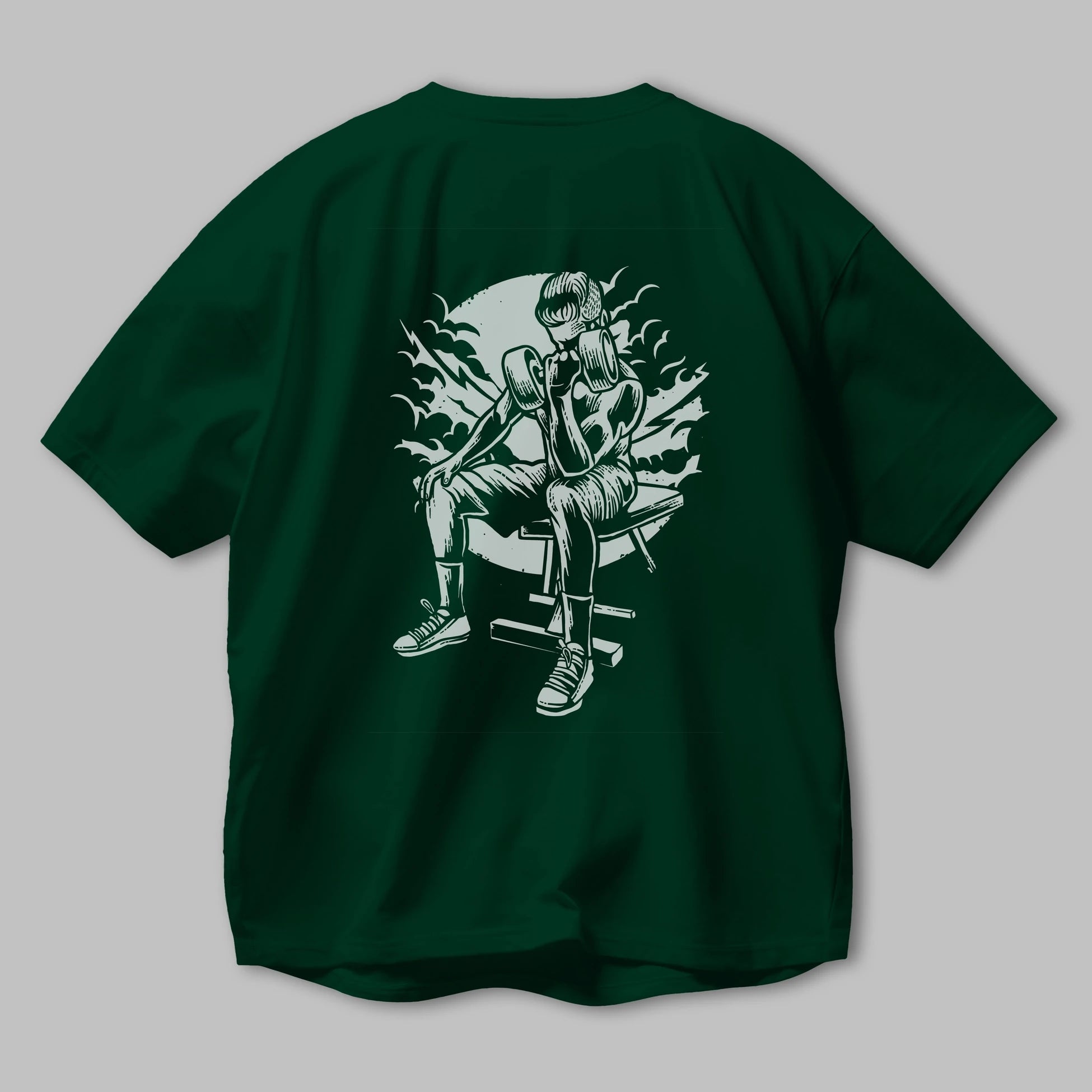 No Pain No Gain Arka Baskılı Oversize t-shirt Erkek Kadın Unisex %100 Pamuk