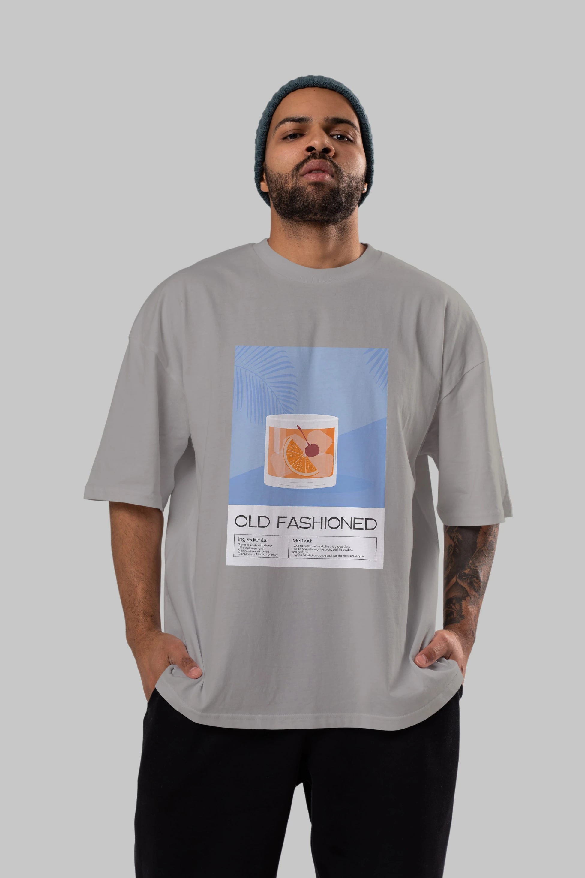Old Fashioned 3 Ön Baskılı Oversize t-shirt Erkek Kadın Unisex %100 Pamuk Bisiklet Yaka tişort