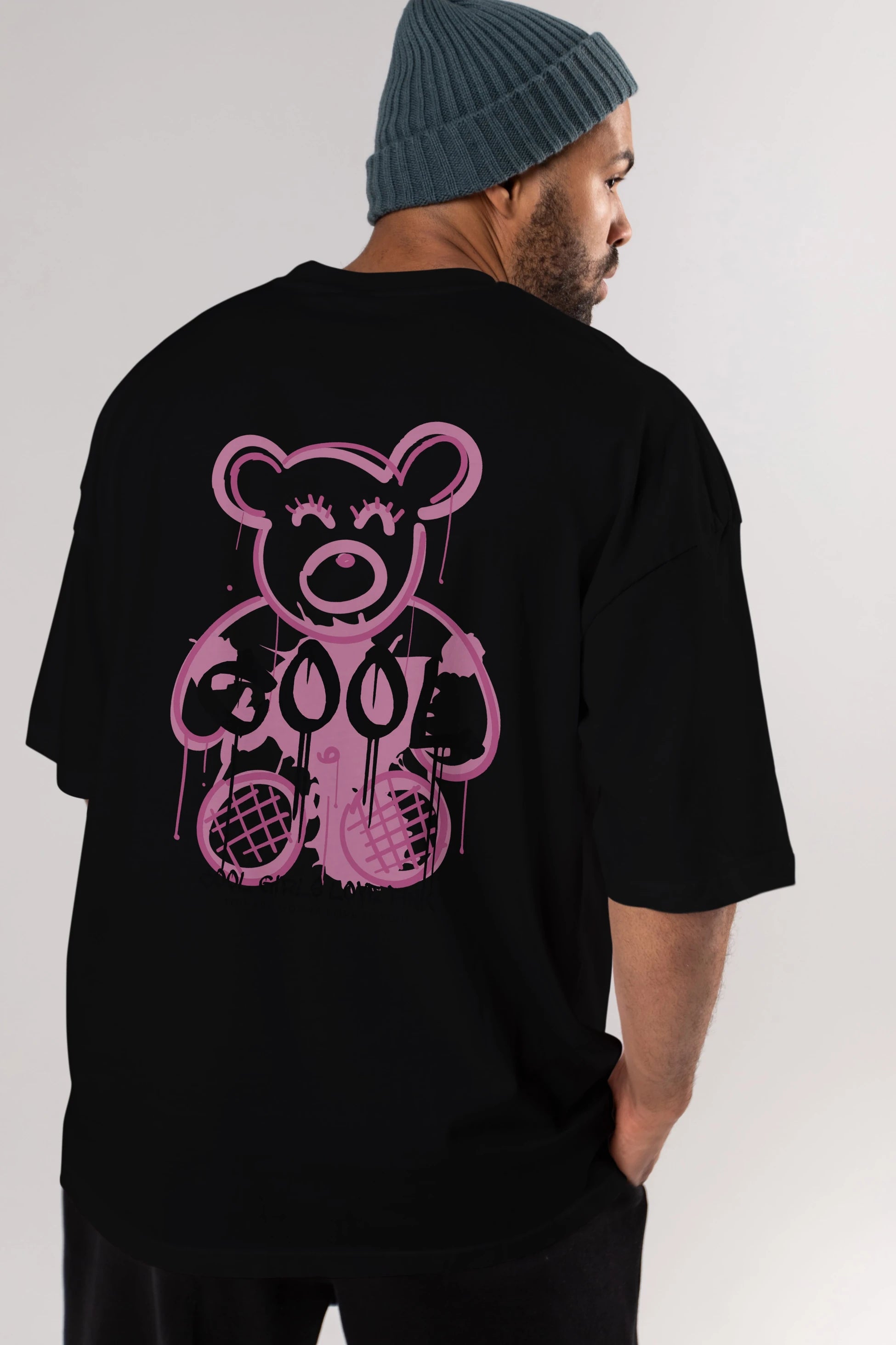 Cool Bear Arka Baskılı Oversize t-shirt Erkek Kadın Unisex
