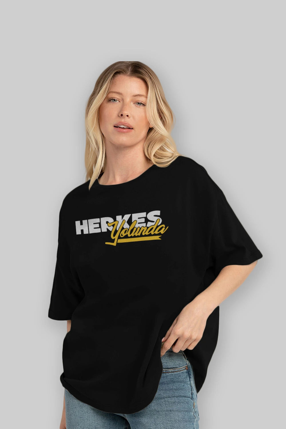 Herkes Yolunda Ön Baskılı Oversize t-shirt %100 pamuk Erkek Kadın Unisex