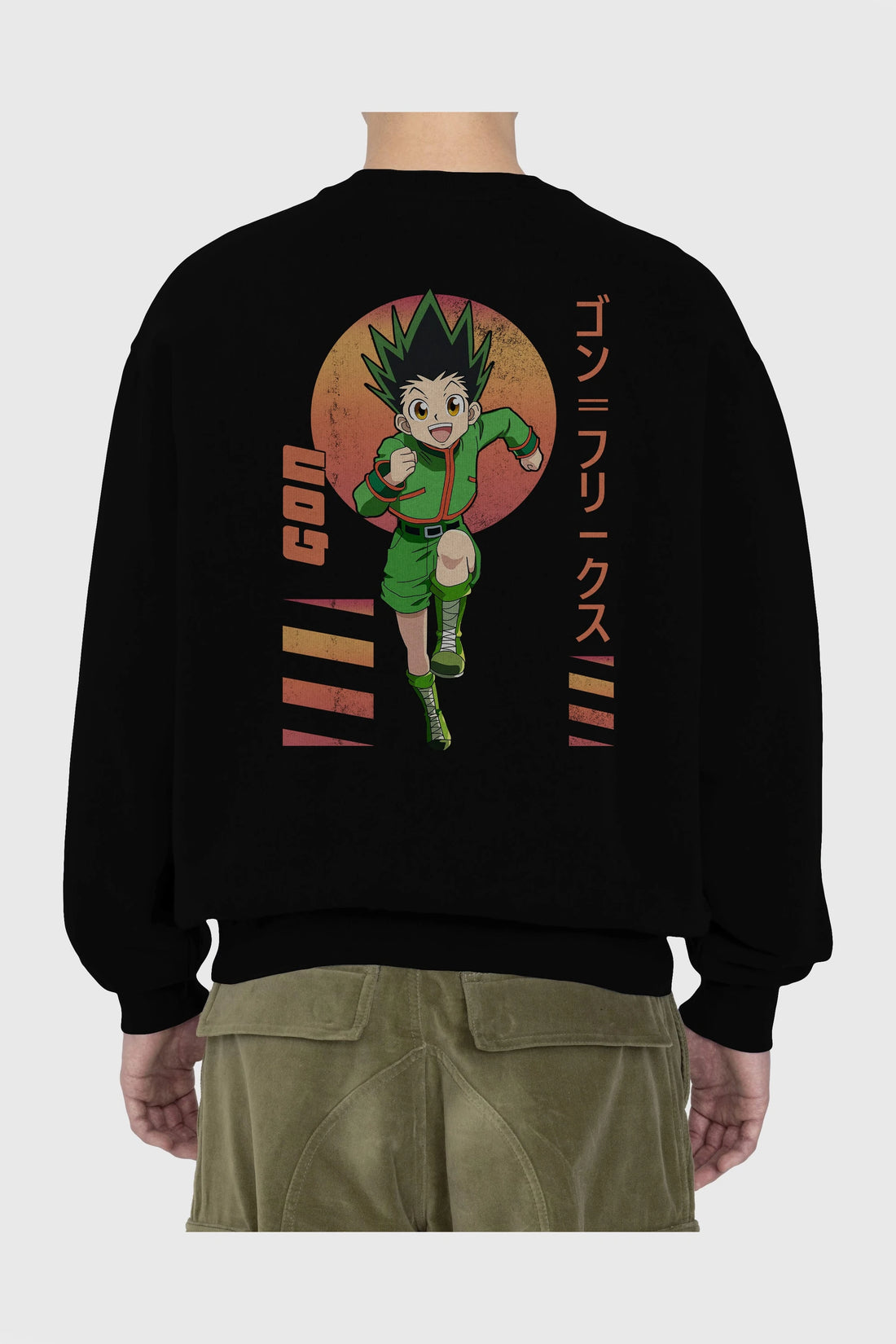 Gon Freecss HUNTER X HUNTER 2 Anime Arka Baskılı Oversize Sweatshirt Erkek Kadın Unisex