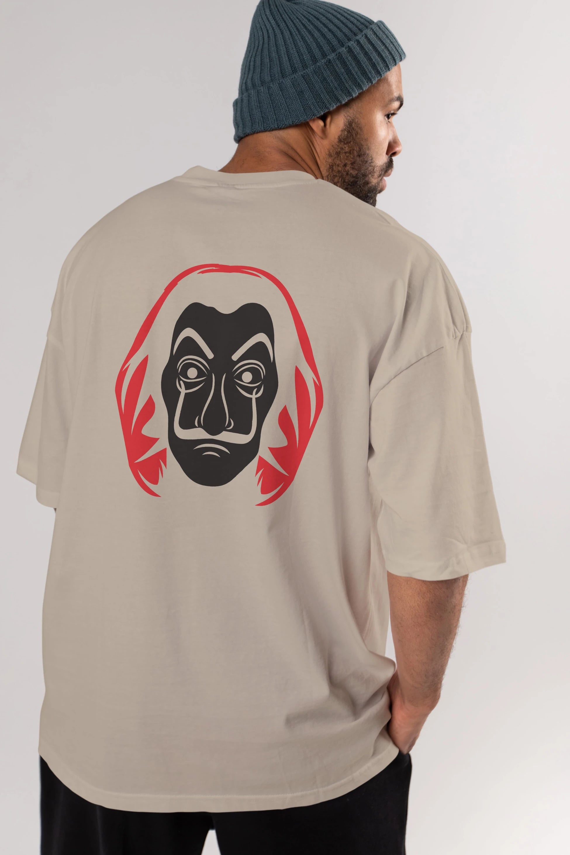 La Casa De Papel (8) Arka Baskılı Oversize t-shirt Erkek Kadın Unisex %100 Pamuk Bisiklet Yaka tişort
