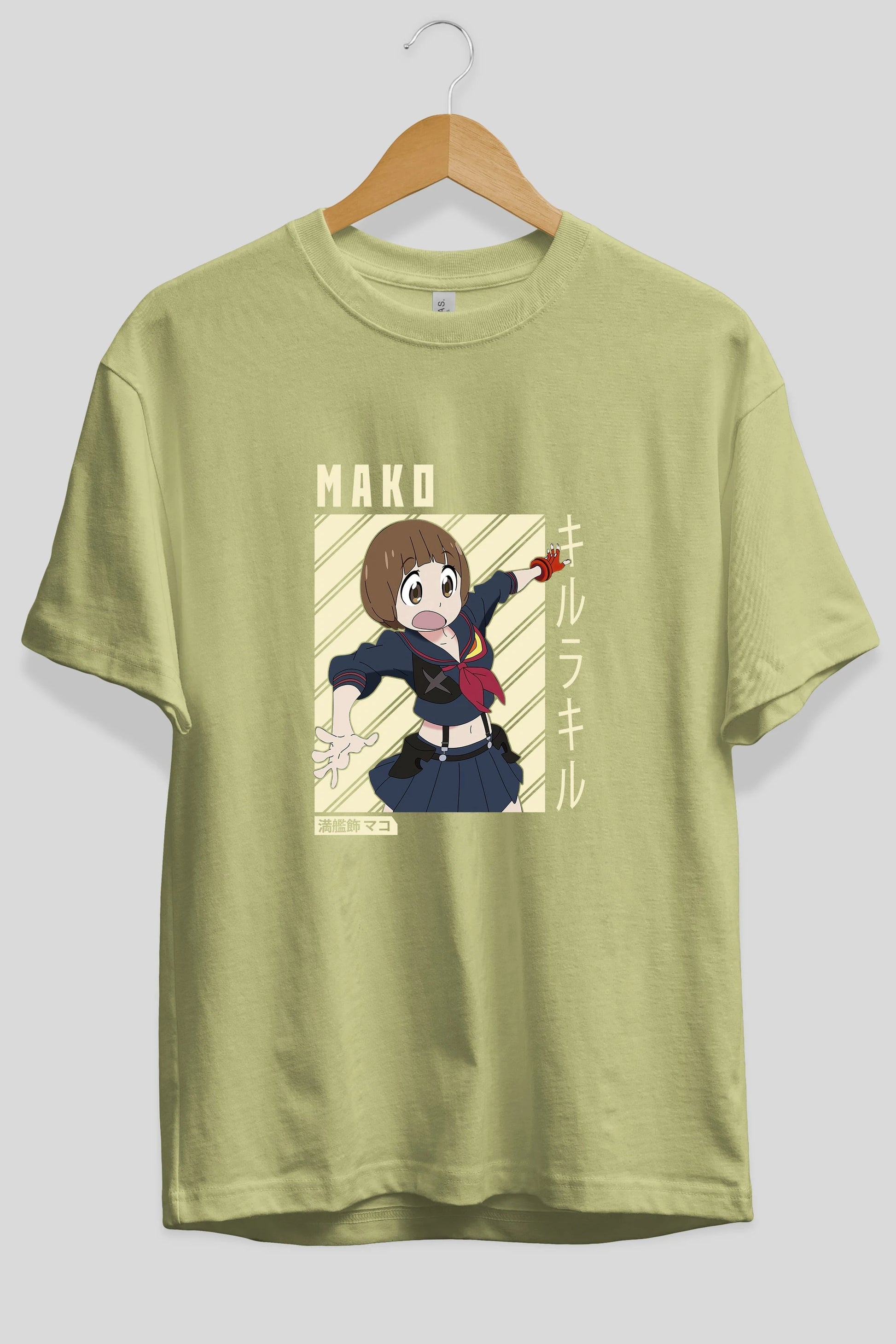 Mako Mankanshoku 1 Anime Ön Baskılı Oversize t-shirt %100 pamuk Erkek Kadın Unisex