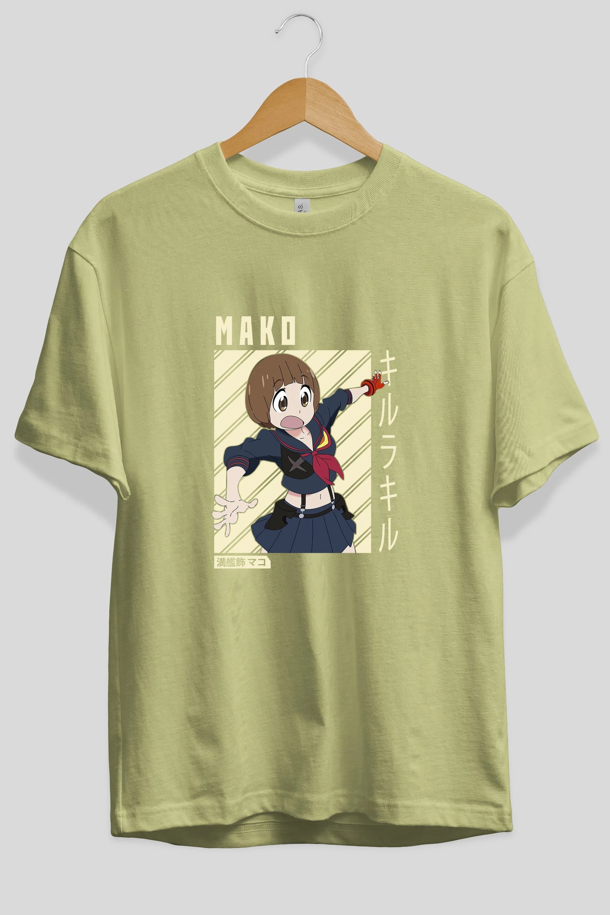 Mako Mankanshoku 1 Anime Ön Baskılı Oversize t-shirt %100 pamuk Erkek Kadın Unisex