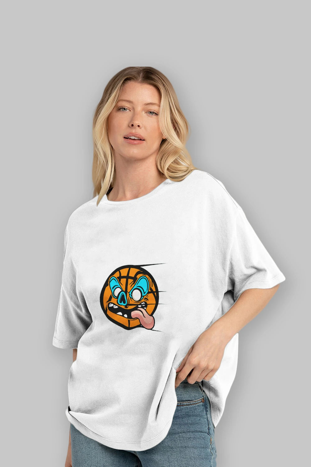 Basketball Ön Baskılı Oversize t-shirt Erkek Kadın Unisex %100 Pamuk tişort