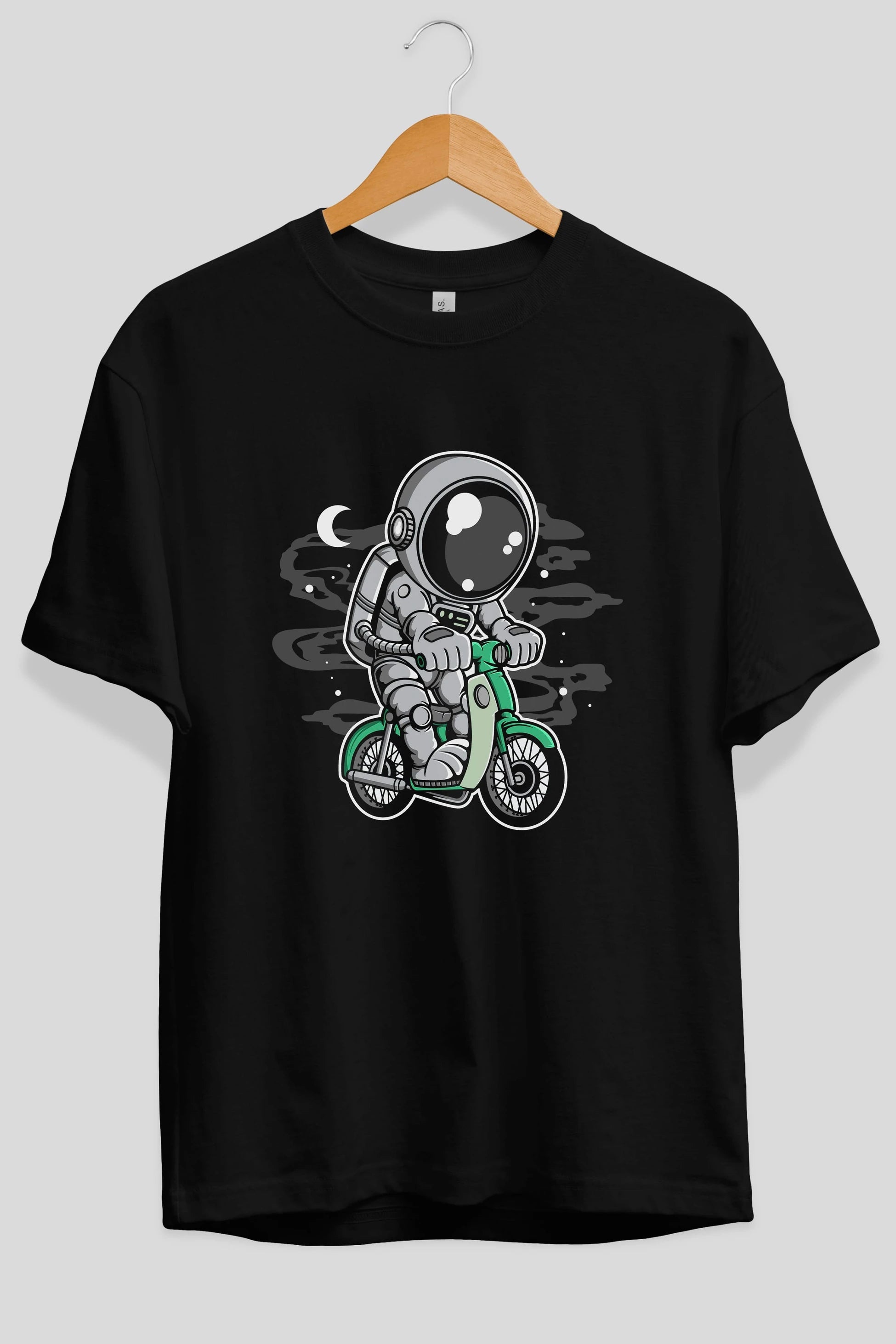 Astronaut Classic Motorbike Ön Baskılı Oversize t-shirt Erkek Kadın Unisex