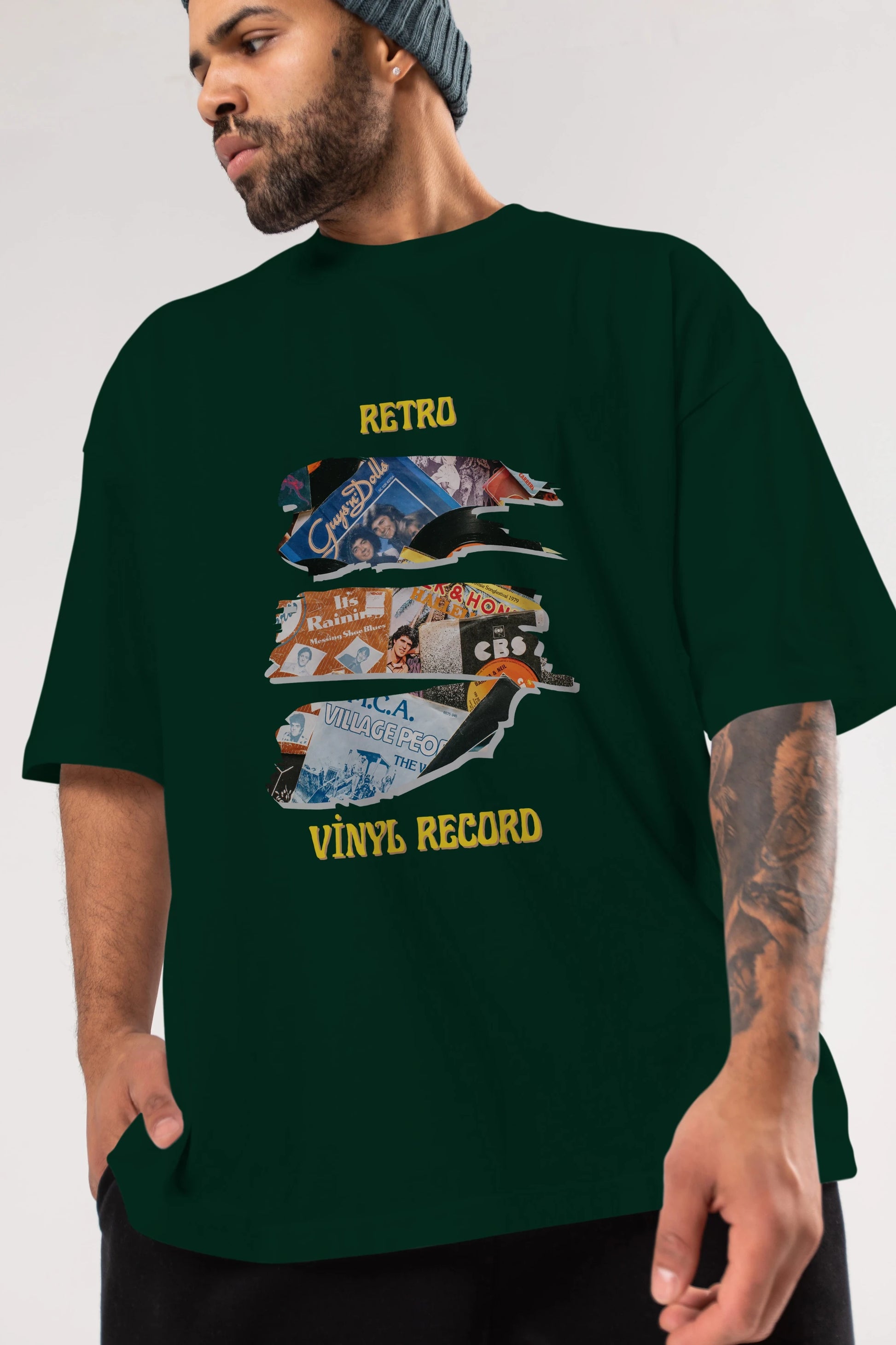 Retro Design Ön Baskılı Oversize t-shirt Erkek Kadın Unisex