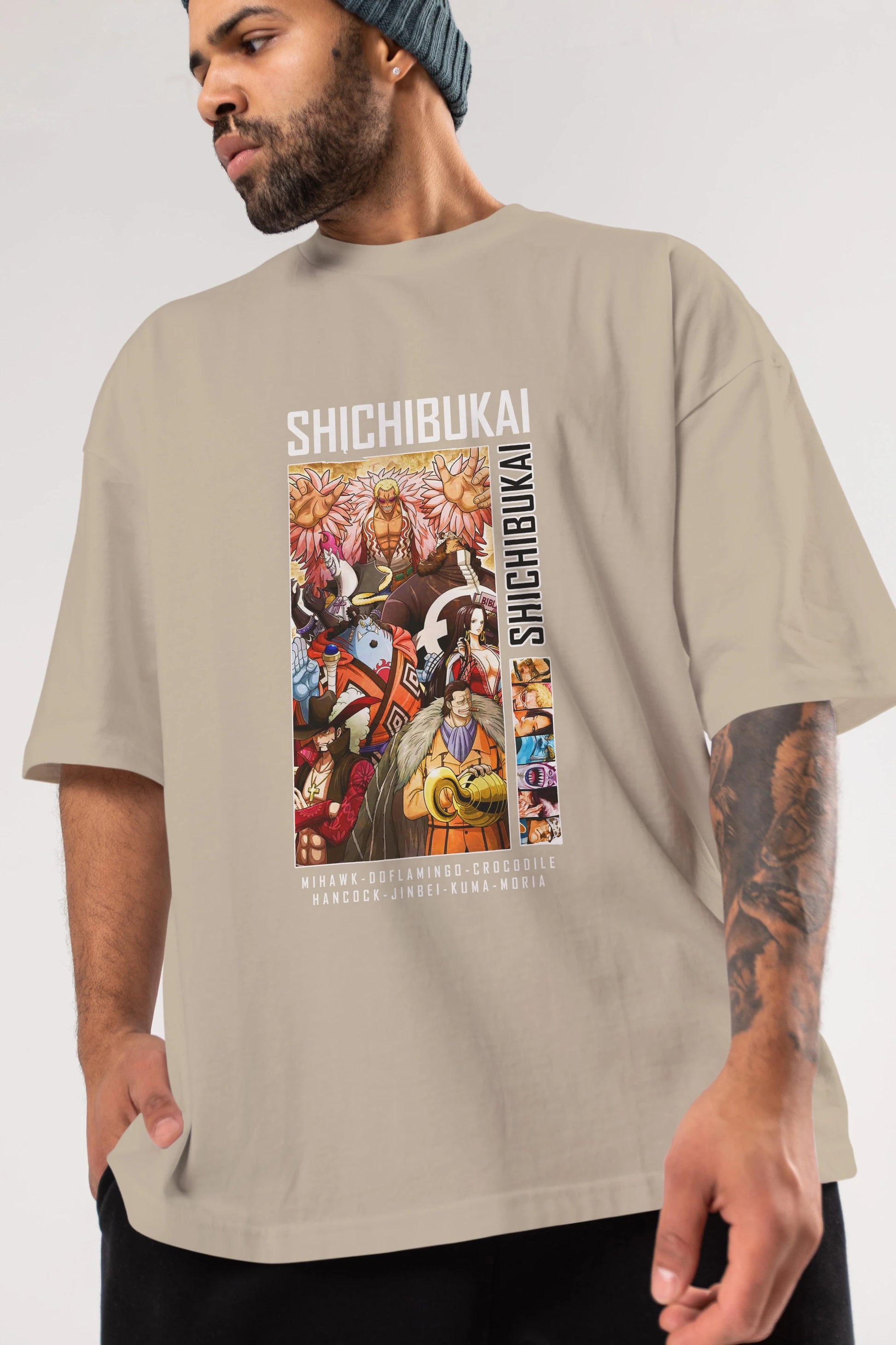 Shichibukai Anime Ön Baskılı Oversize t-shirt Erkek Kadın Unisex